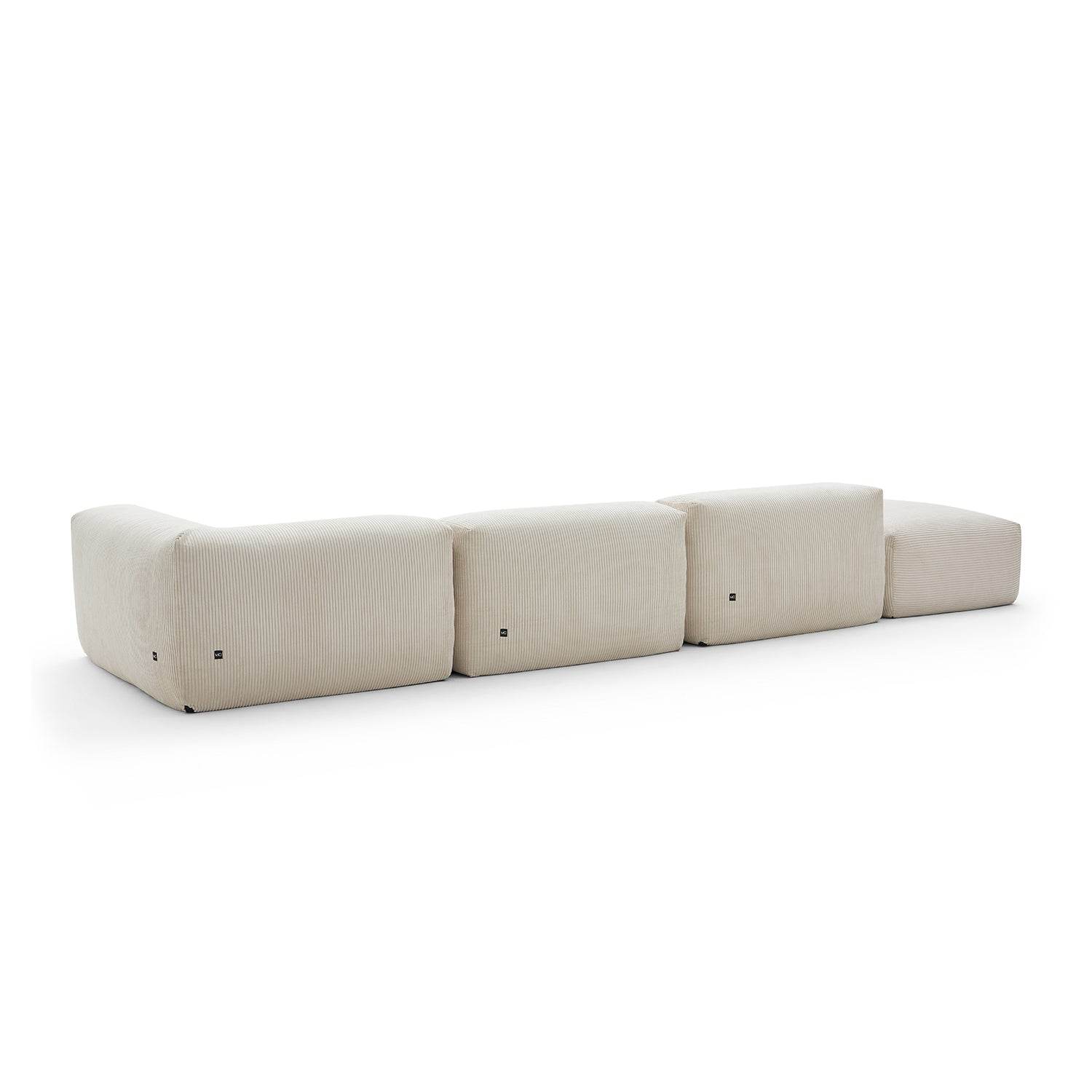 Mellow Half-Closed Sectional with Ottoman - Valyouweho