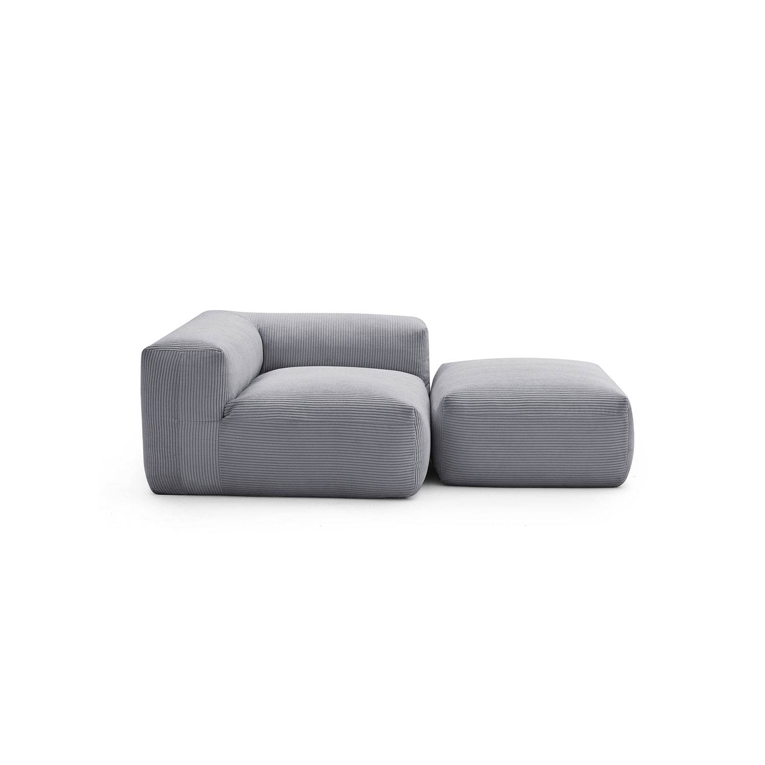 Mellow Half-Closed Sectional with Ottoman - Valyouweho