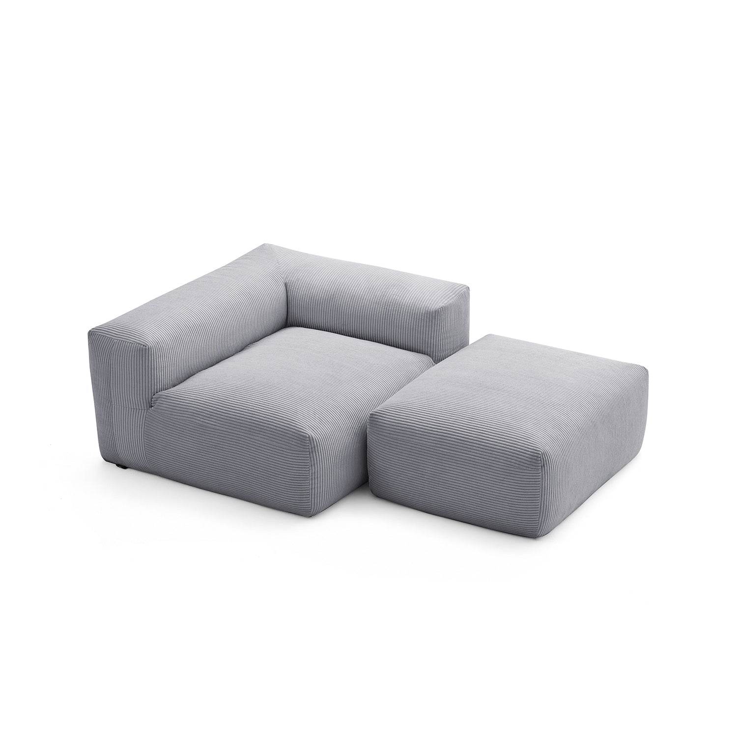 Mellow Half-Closed Sectional with Ottoman - Valyouweho