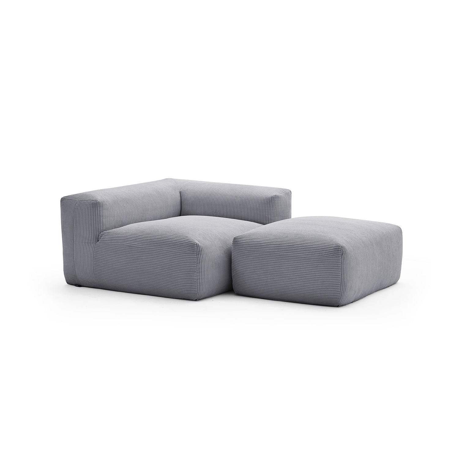 Mellow Half-Closed Sectional with Ottoman - Valyouweho