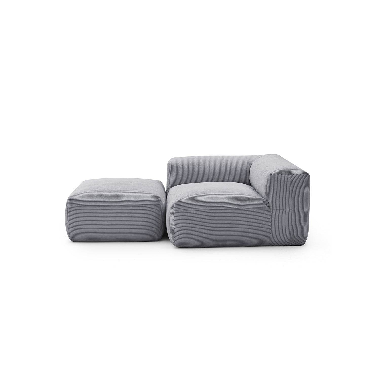 Mellow Half-Closed Sectional with Ottoman - Valyouweho