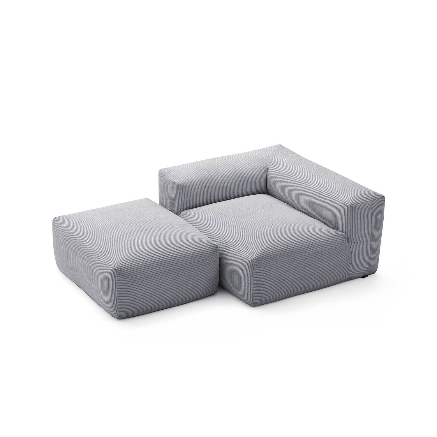 Mellow Half-Closed Sectional with Ottoman - Valyouweho