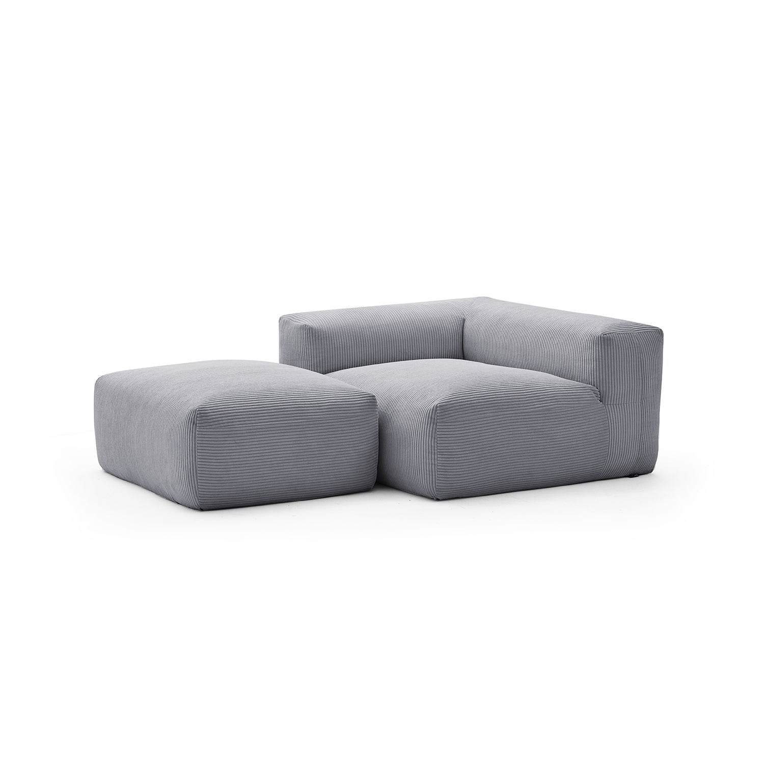 Mellow Half-Closed Sectional with Ottoman - Valyouweho
