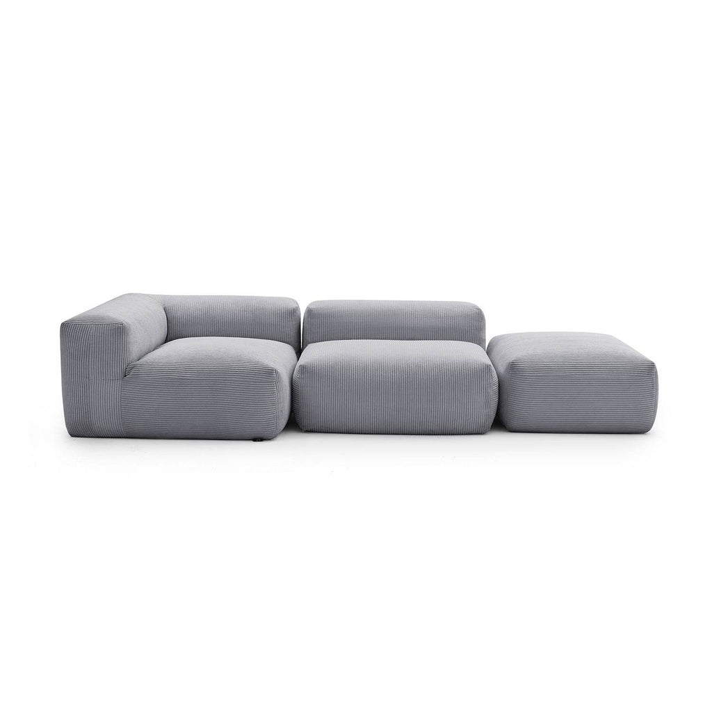 Mellow Half-Closed Sectional with Ottoman - Valyouweho