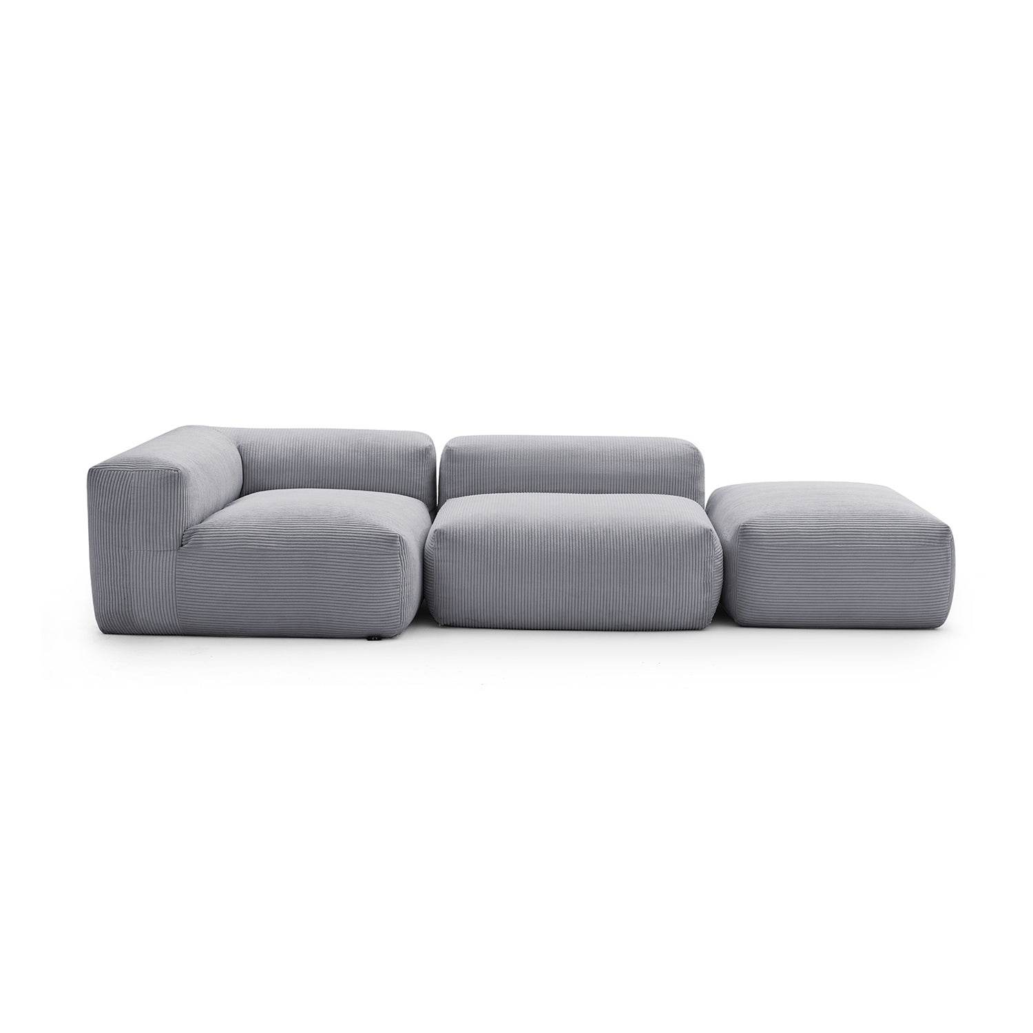 Mellow Half-Closed Sectional with Ottoman - Valyouweho