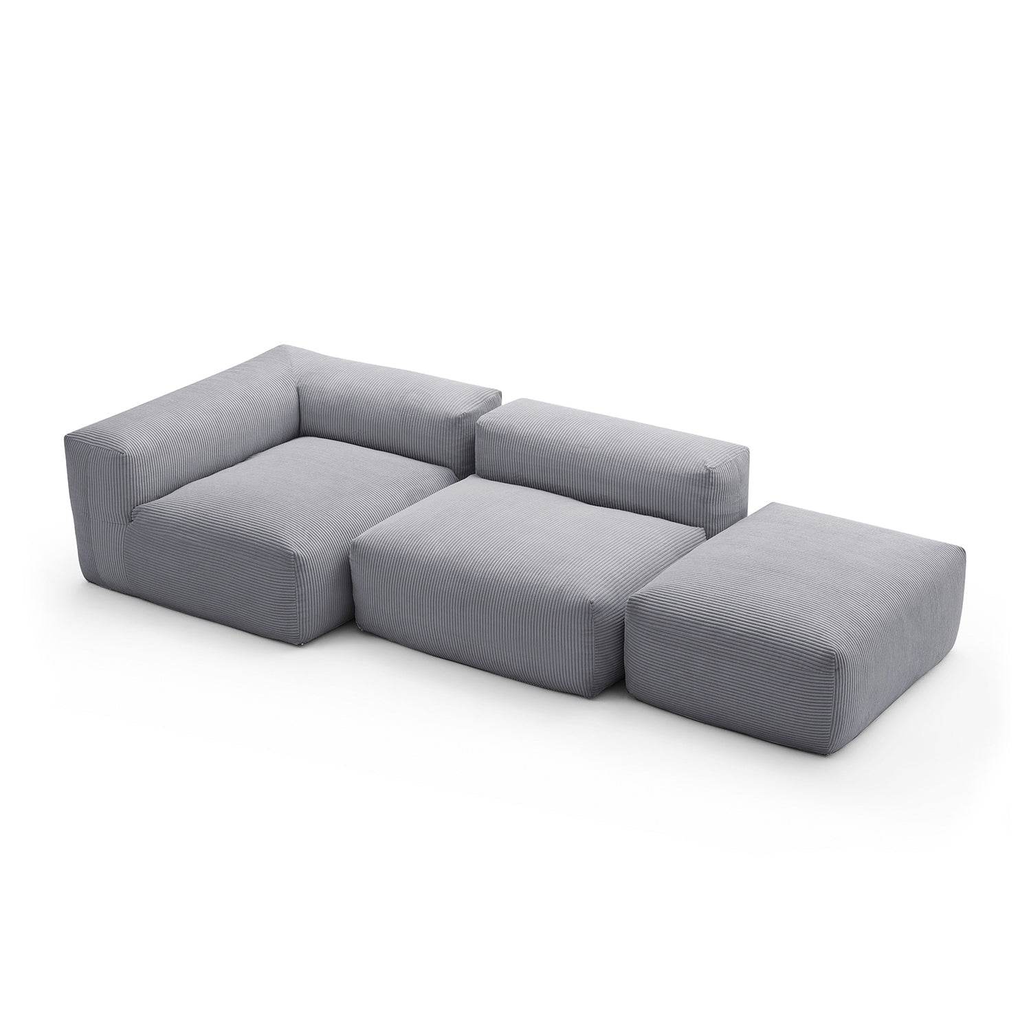 Mellow Half-Closed Sectional with Ottoman - Valyouweho