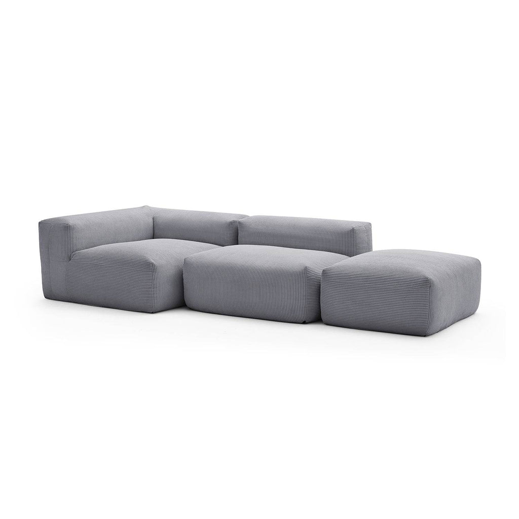 Mellow Half-Closed Sectional with Ottoman - Valyouweho