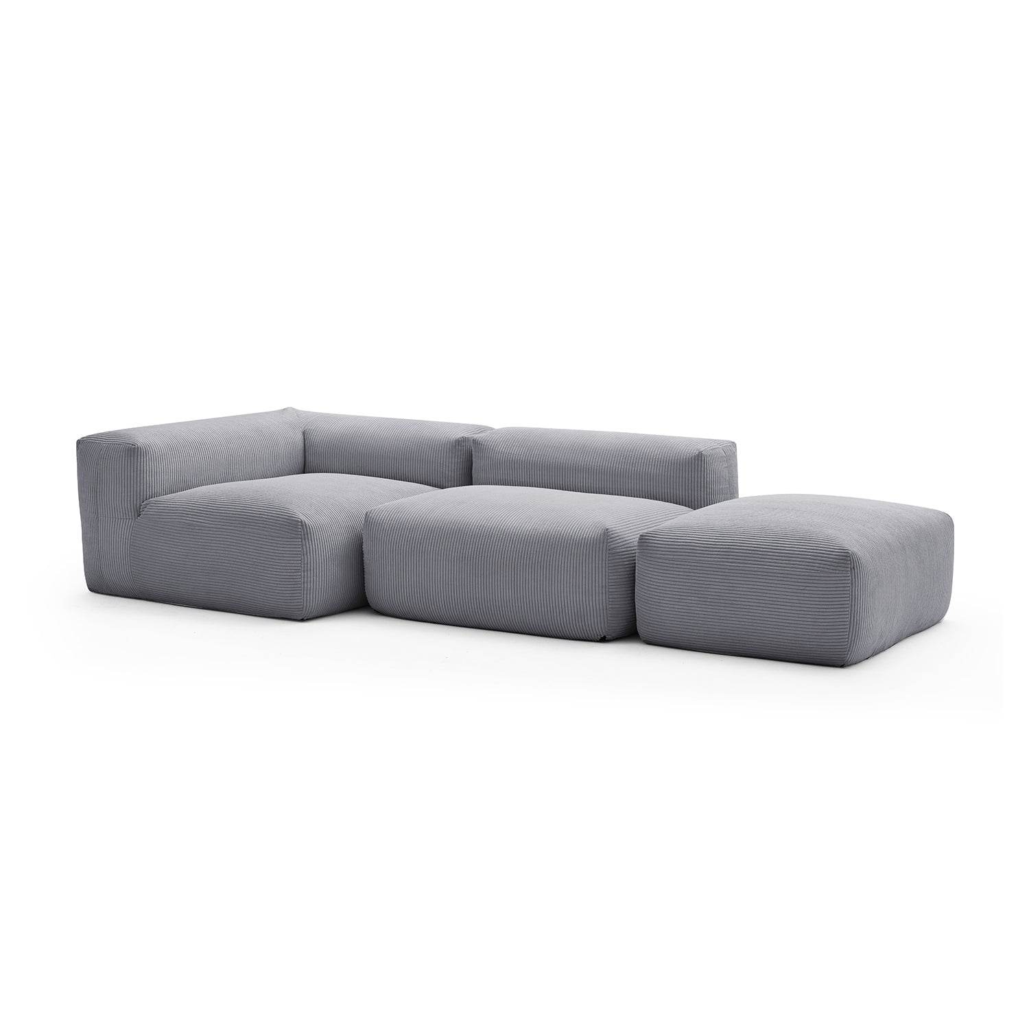 Mellow Half-Closed Sectional with Ottoman - Valyouweho