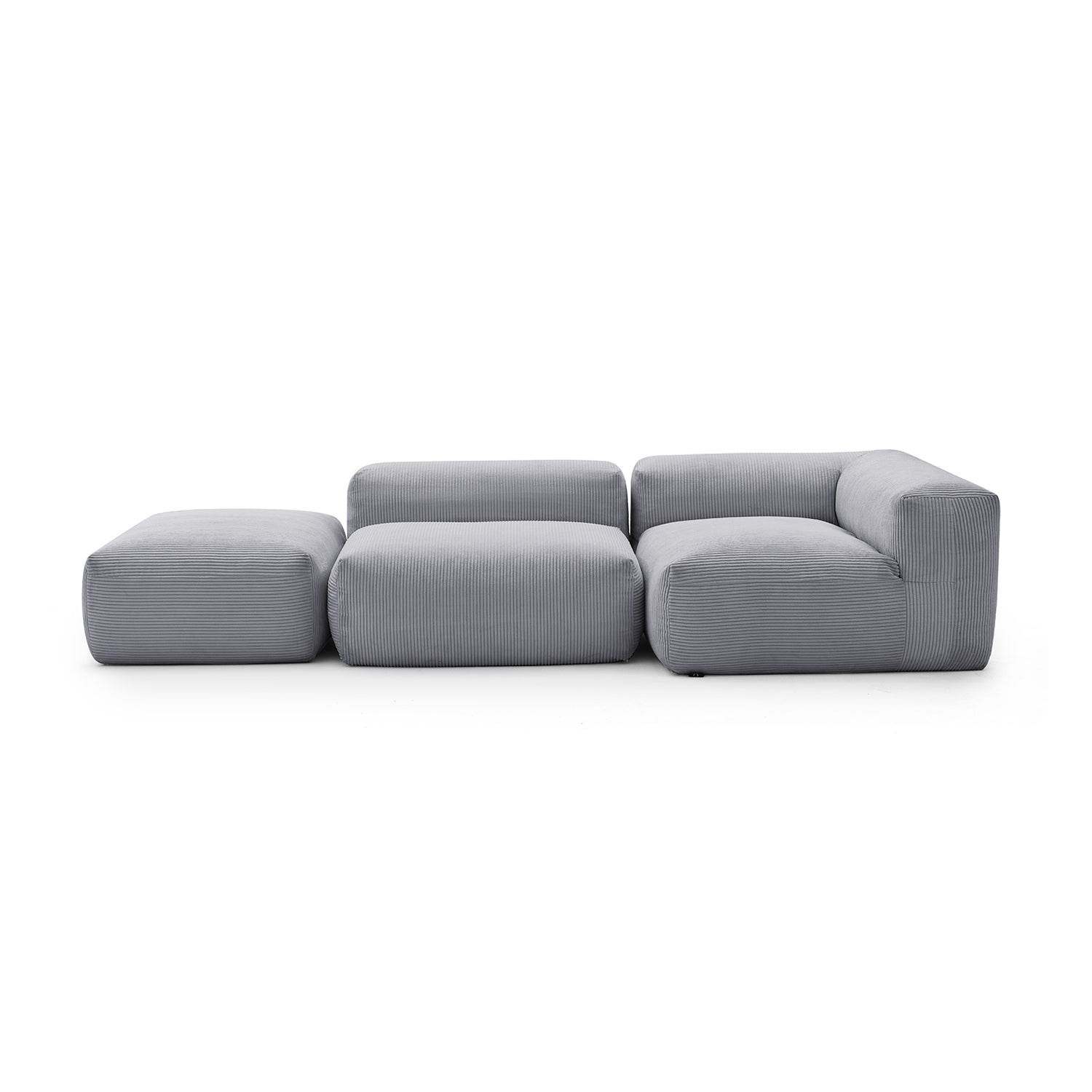 Mellow Half-Closed Sectional with Ottoman - Valyouweho