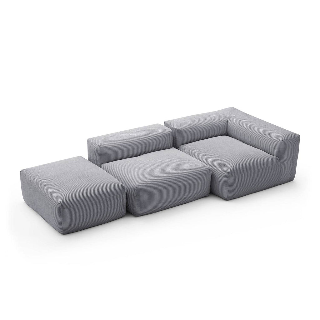 Mellow Half-Closed Sectional with Ottoman - Valyouweho
