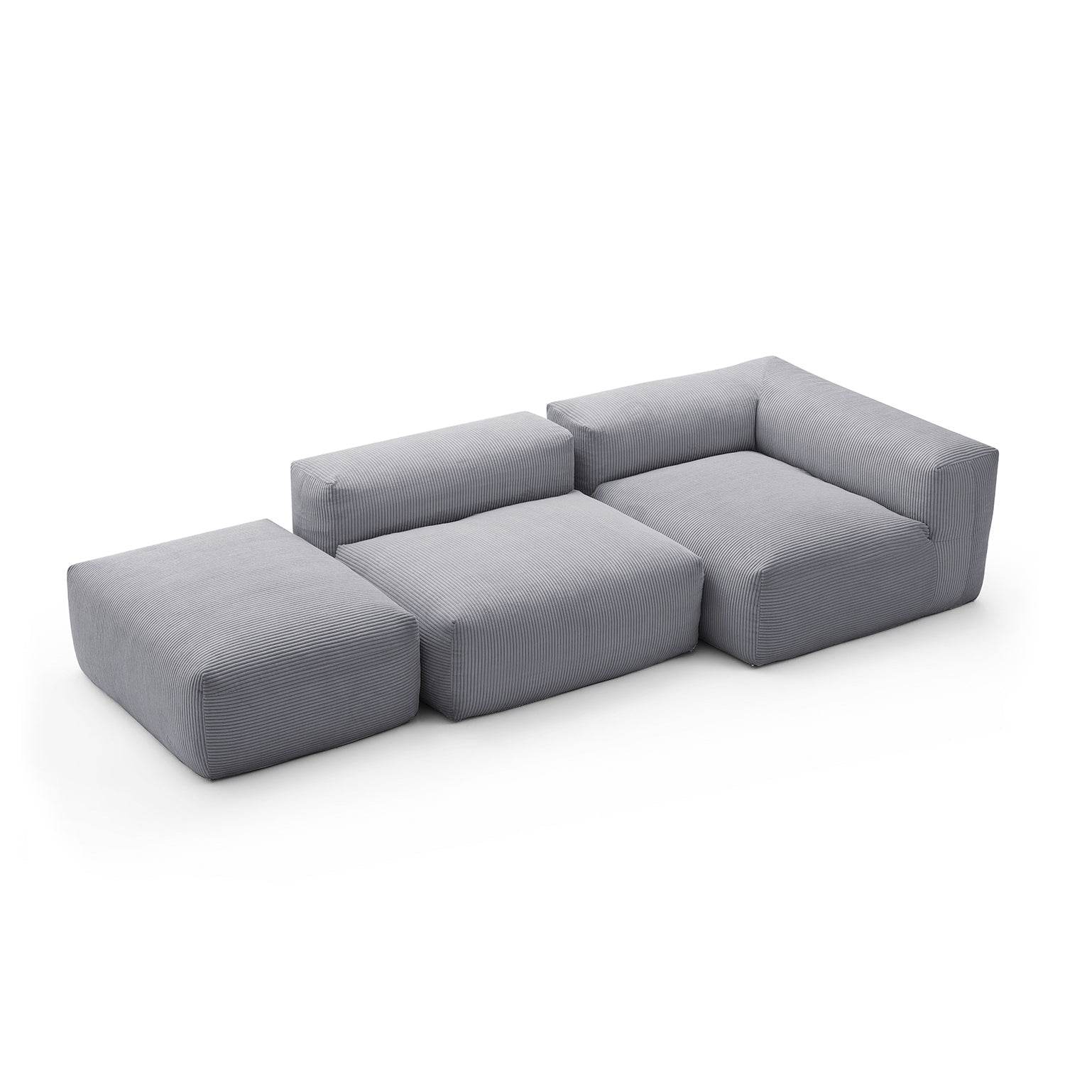 Mellow Half-Closed Sectional with Ottoman - Valyouweho