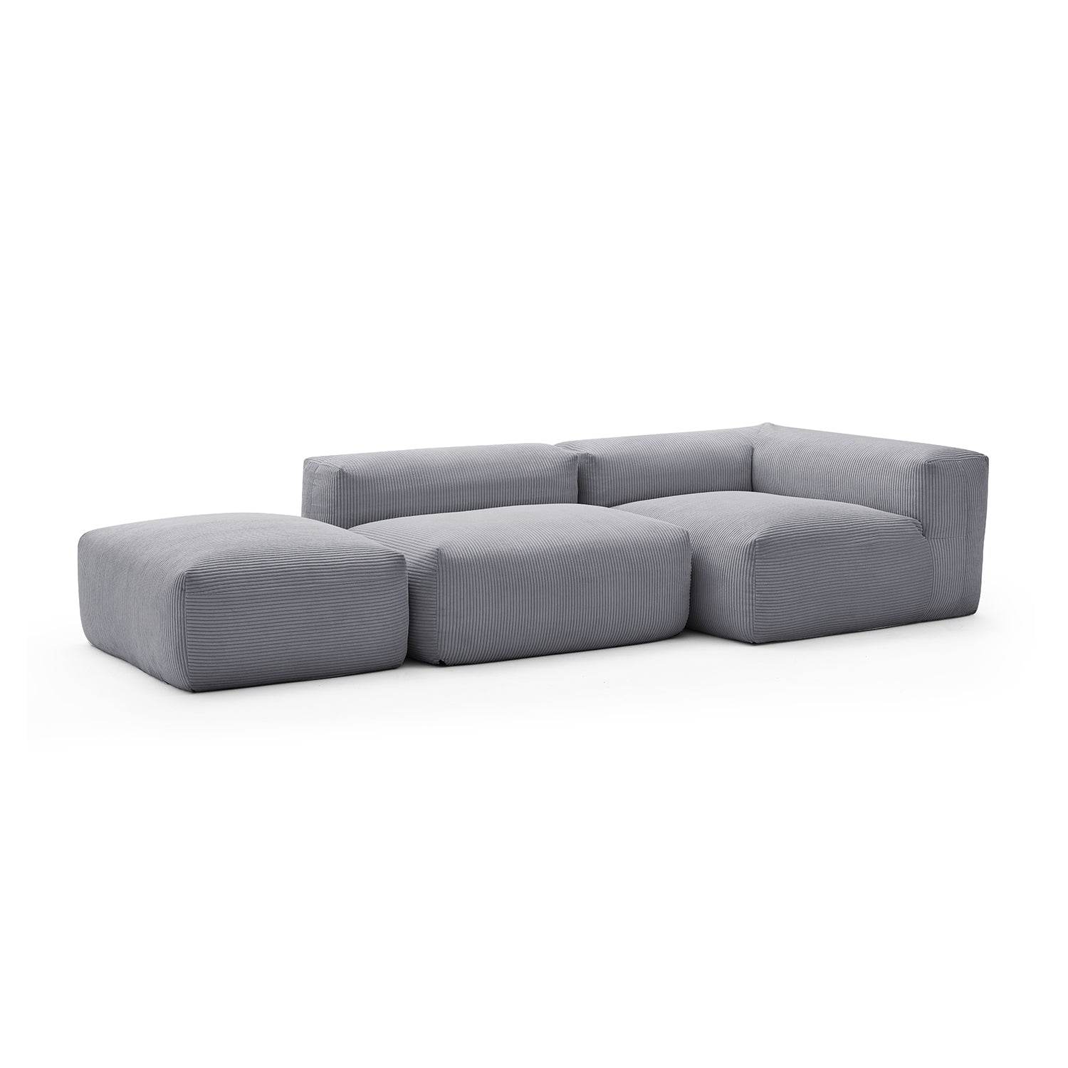 Mellow Half-Closed Sectional with Ottoman - Valyouweho