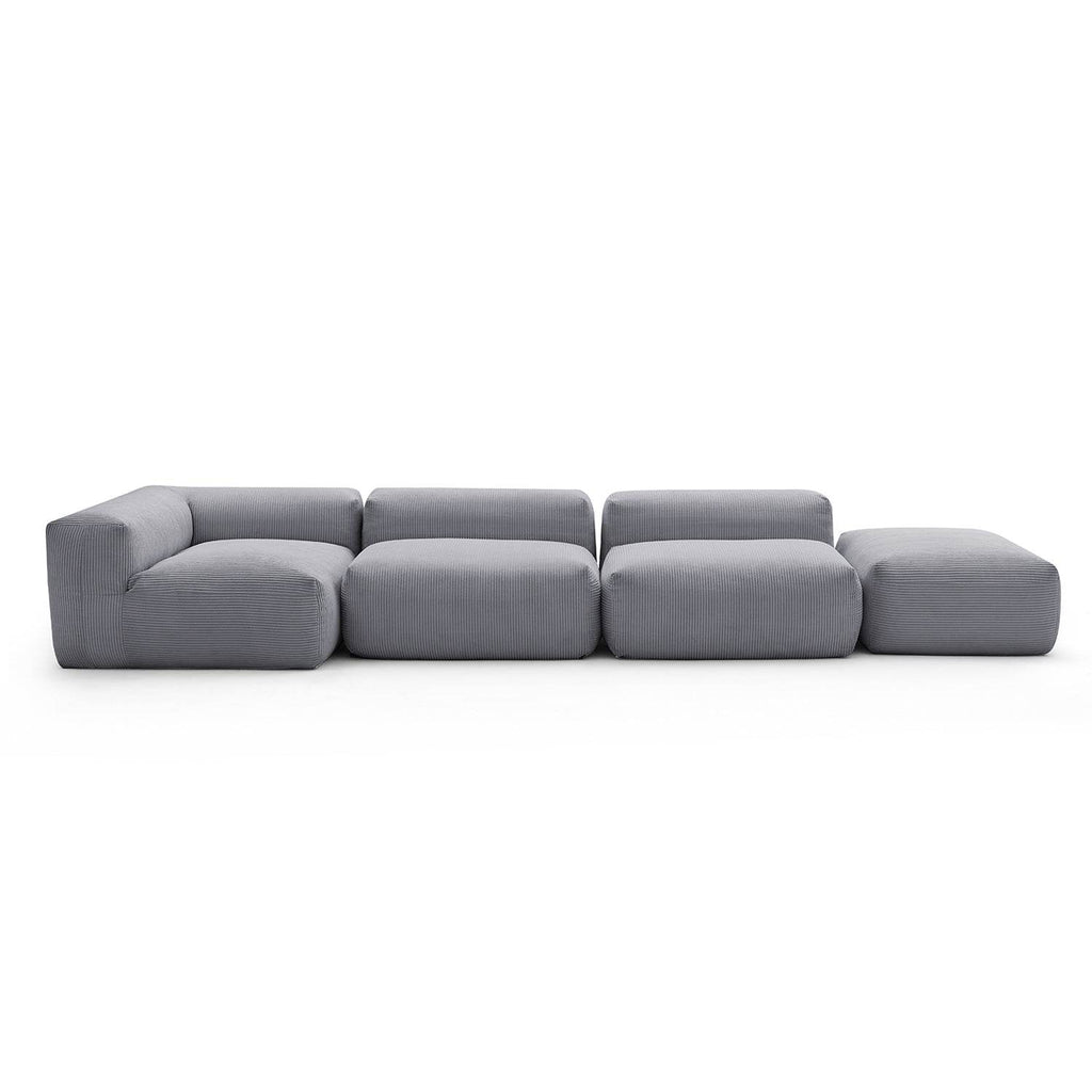 Mellow Half-Closed Sectional with Ottoman - Valyouweho