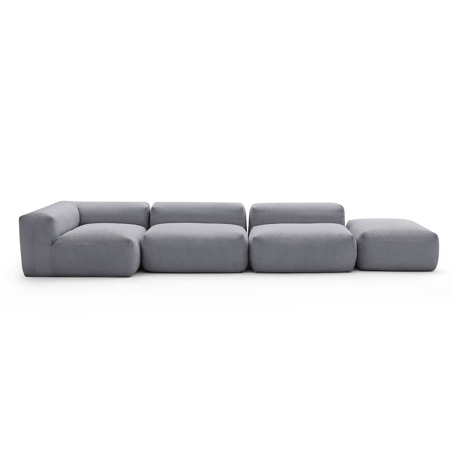 Mellow Half-Closed Sectional with Ottoman - Valyouweho