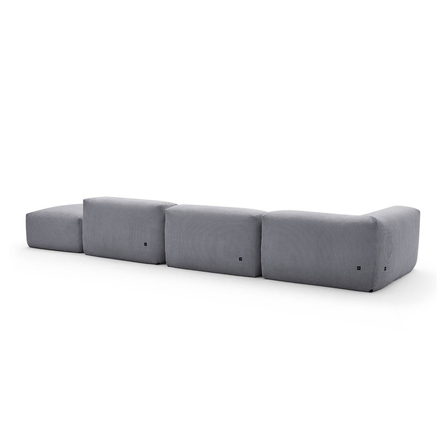 Mellow Half-Closed Sectional with Ottoman - Valyouweho