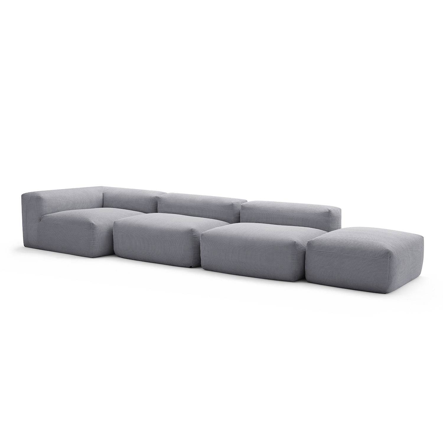 Mellow Half-Closed Sectional with Ottoman - Valyouweho