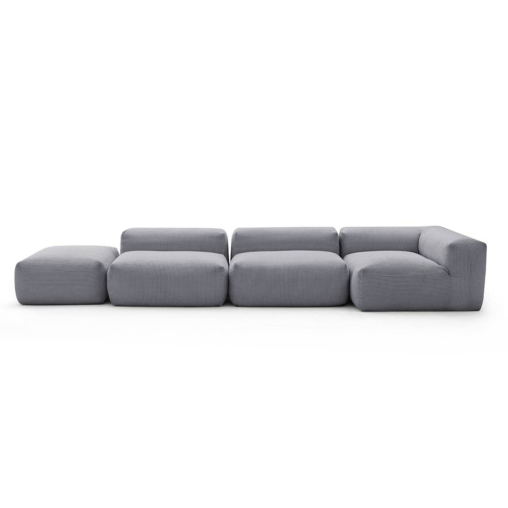 Mellow Half-Closed Sectional with Ottoman - Valyouweho