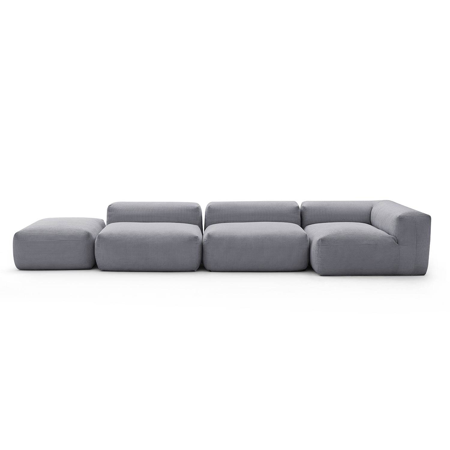 Mellow Half-Closed Sectional with Ottoman - Valyouweho