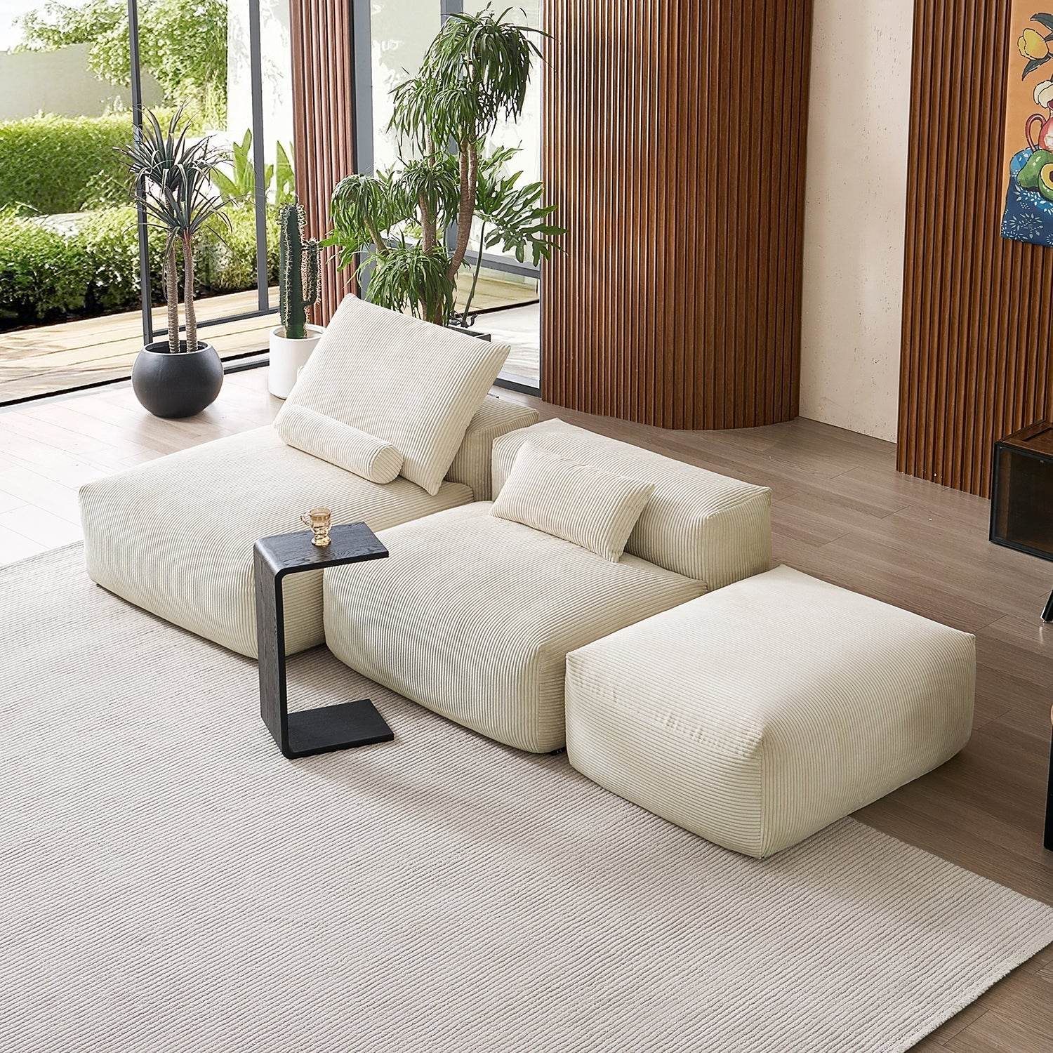 Mellow Open Sectional with Ottoman - Valyouweho