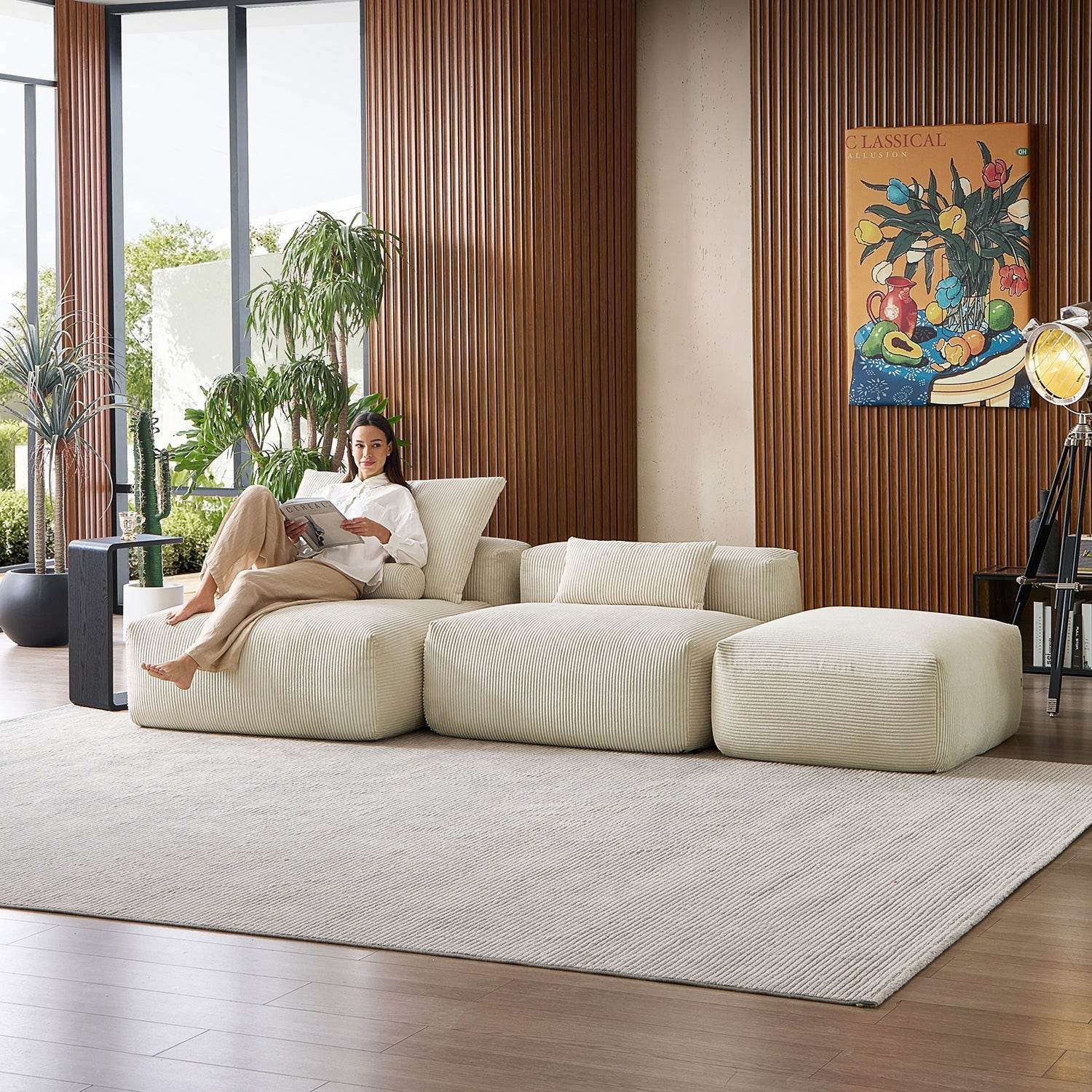 Mellow Open Sectional with Ottoman - Valyouweho