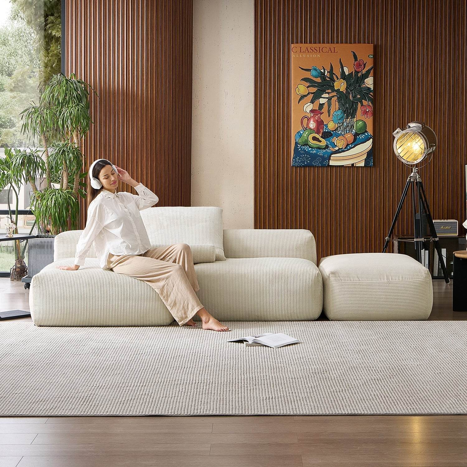 Mellow Open Sectional with Ottoman - Valyouweho