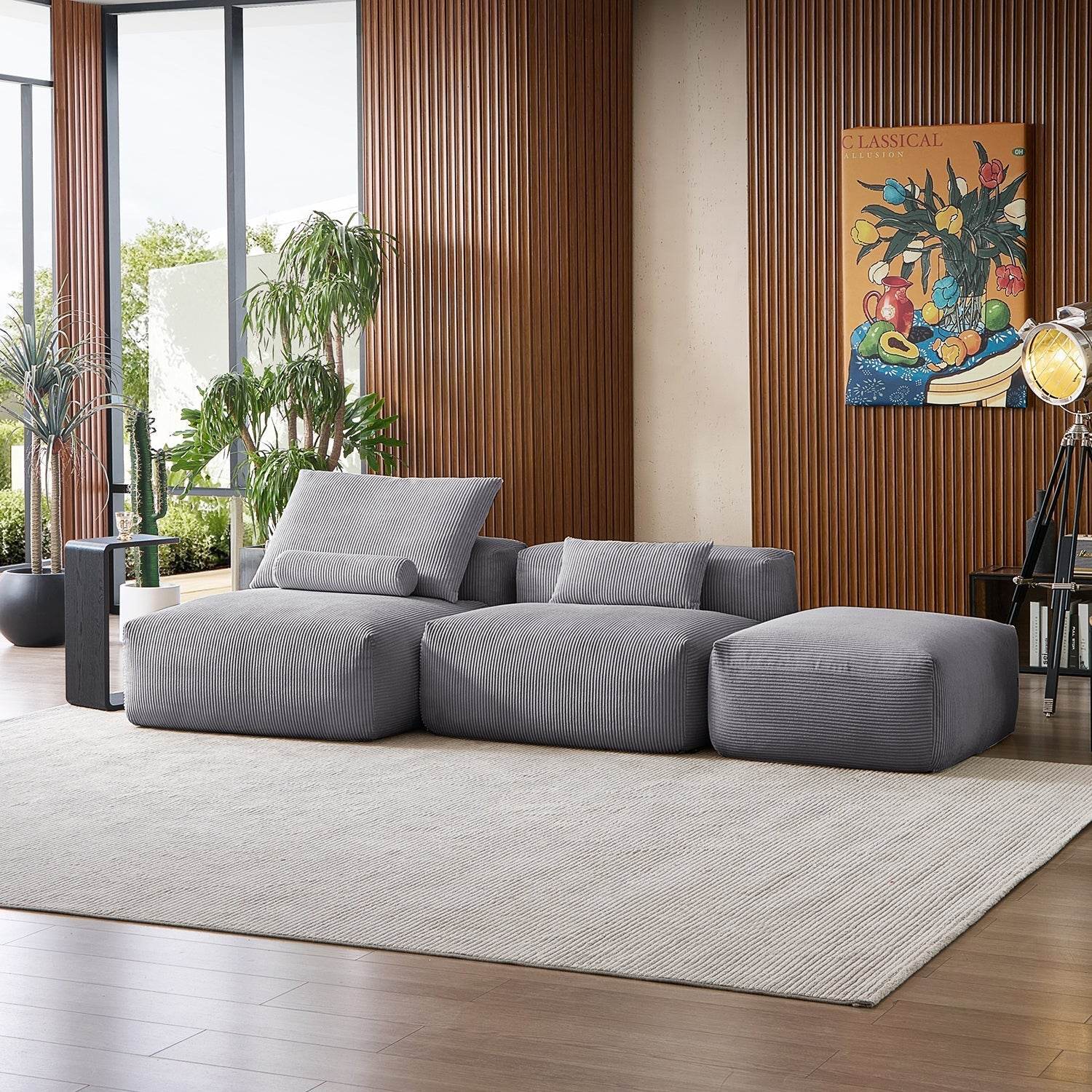Mellow Open Sectional with Ottoman - Valyouweho