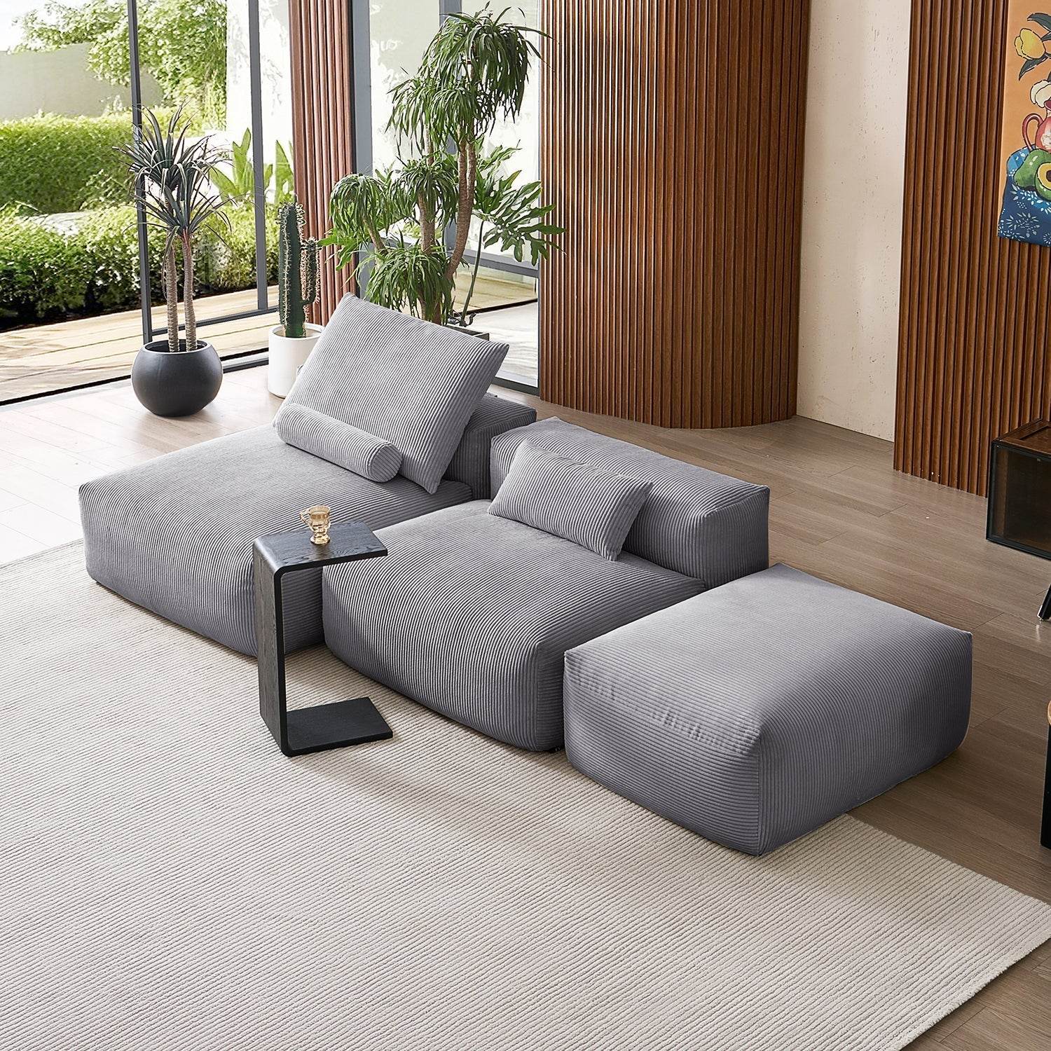 Mellow Open Sectional with Ottoman - Valyouweho