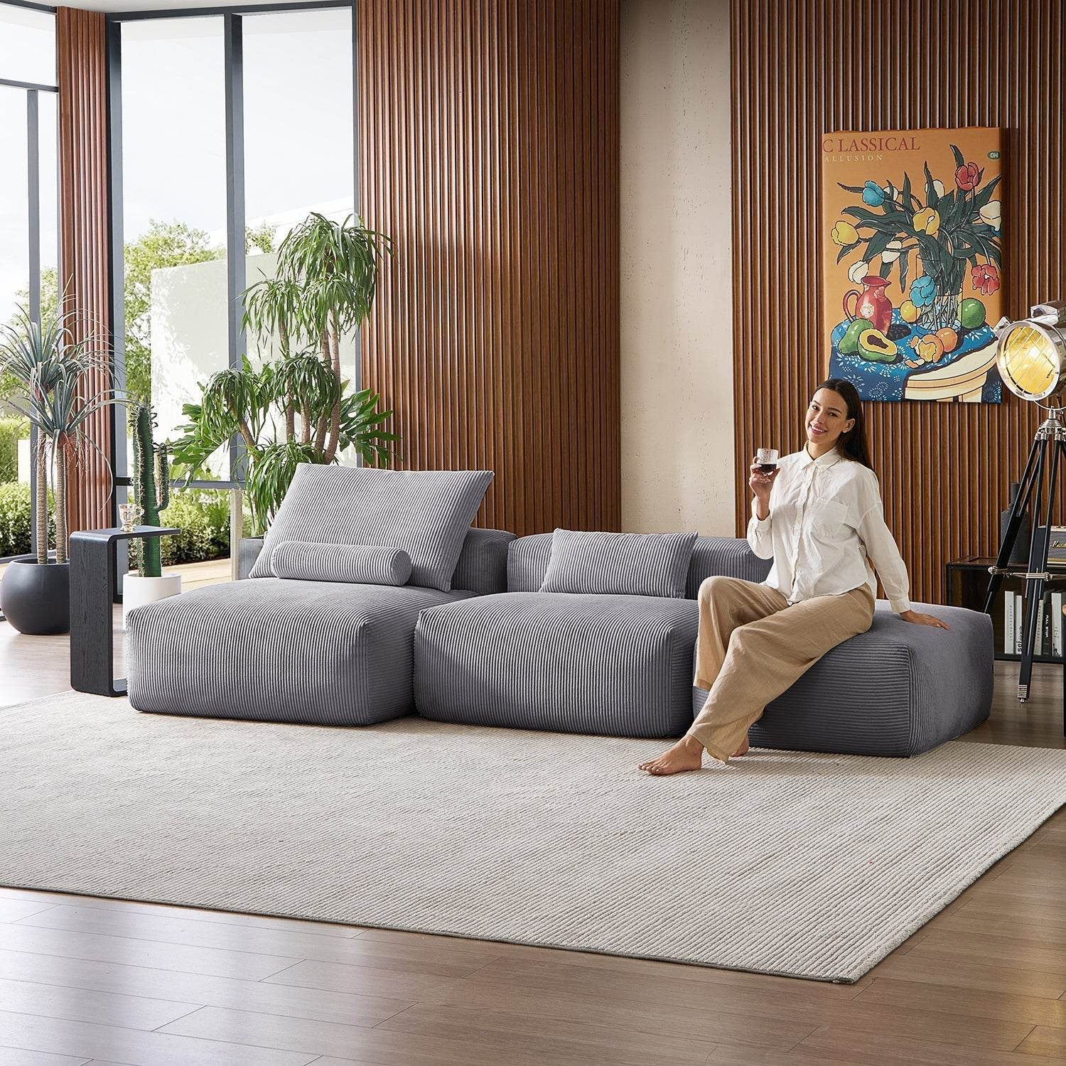 Mellow Open Sectional with Ottoman - Valyouweho