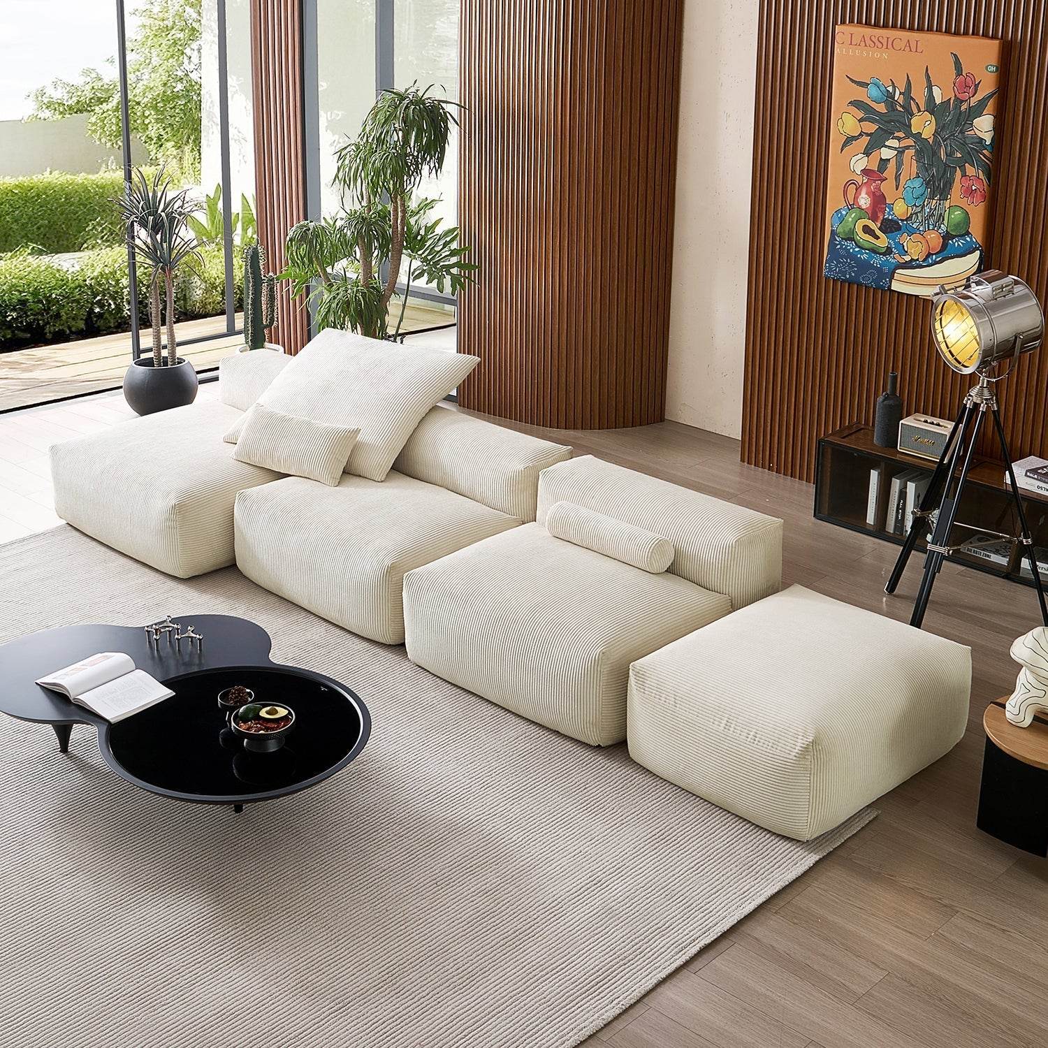 Mellow Open Sectional with Ottoman - Valyouweho