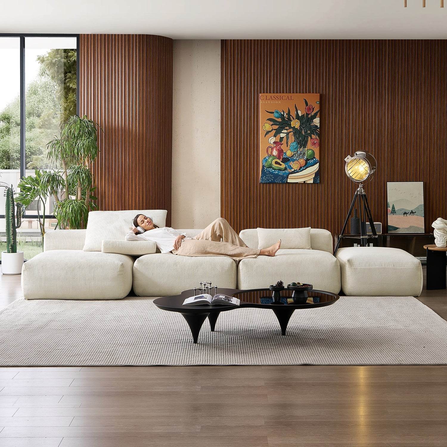 Mellow Open Sectional with Ottoman - Valyouweho