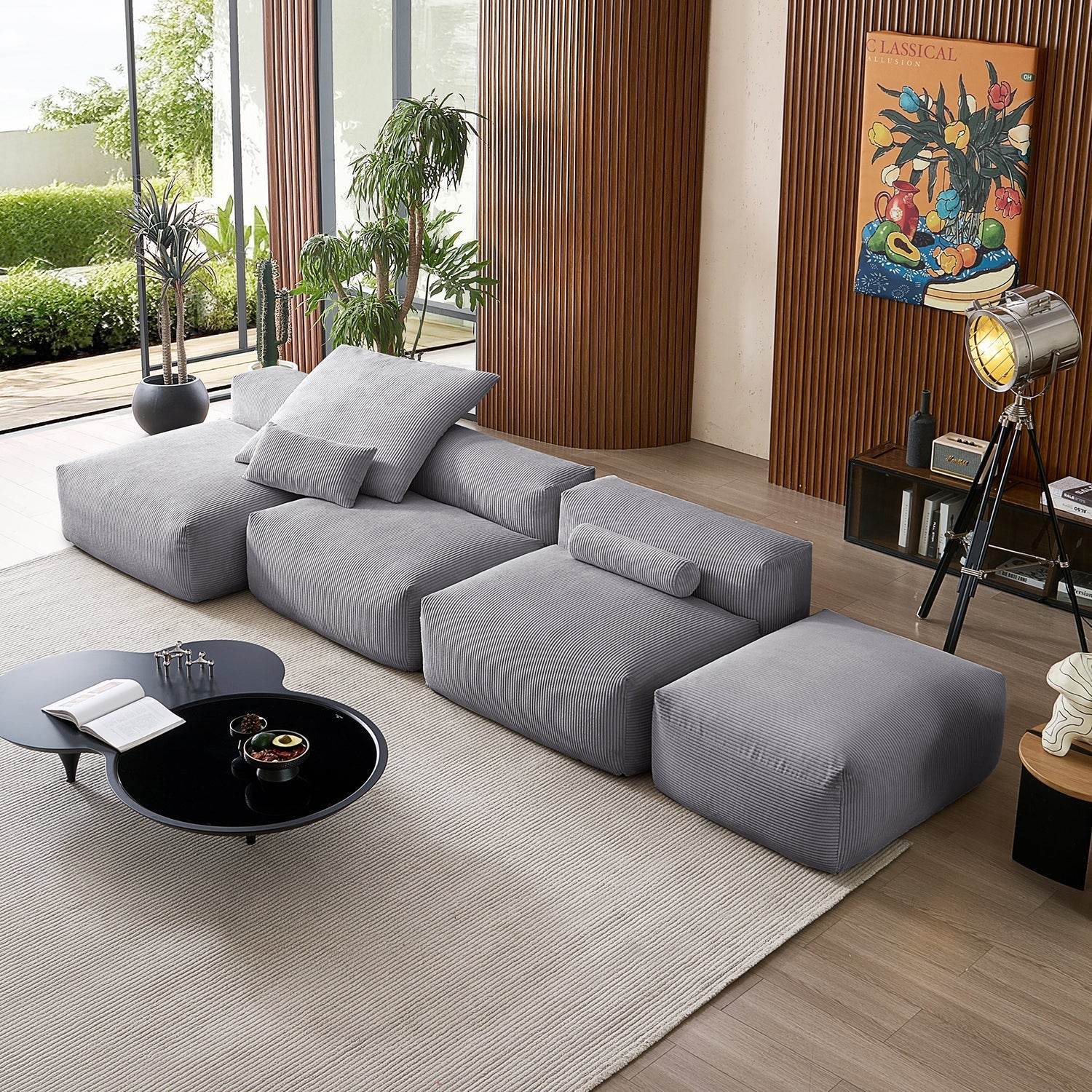 Mellow Open Sectional with Ottoman - Valyouweho