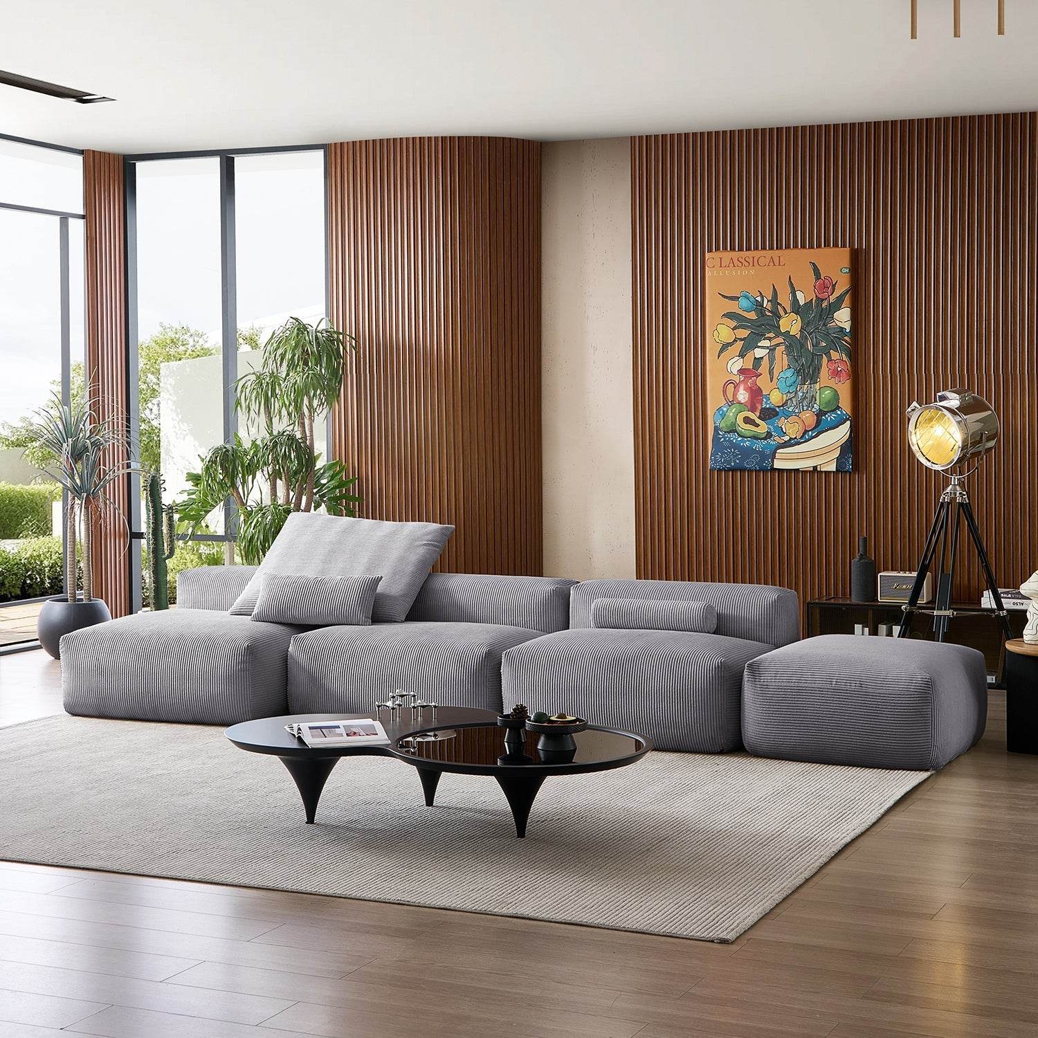 Mellow Open Sectional with Ottoman - Valyouweho