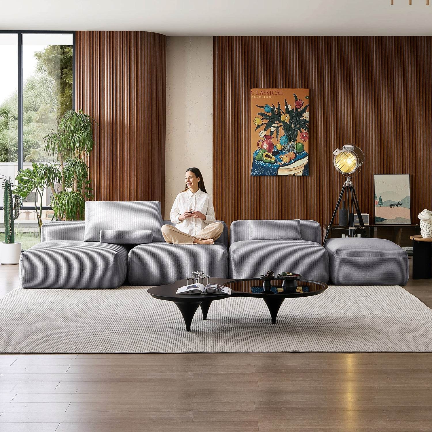 Mellow Open Sectional with Ottoman - Valyouweho