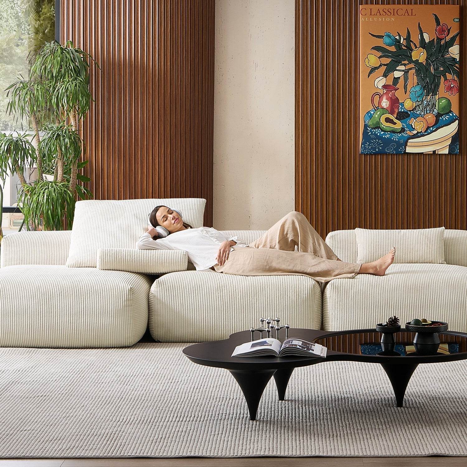 Mellow Open Sectional with Ottoman - Valyouweho