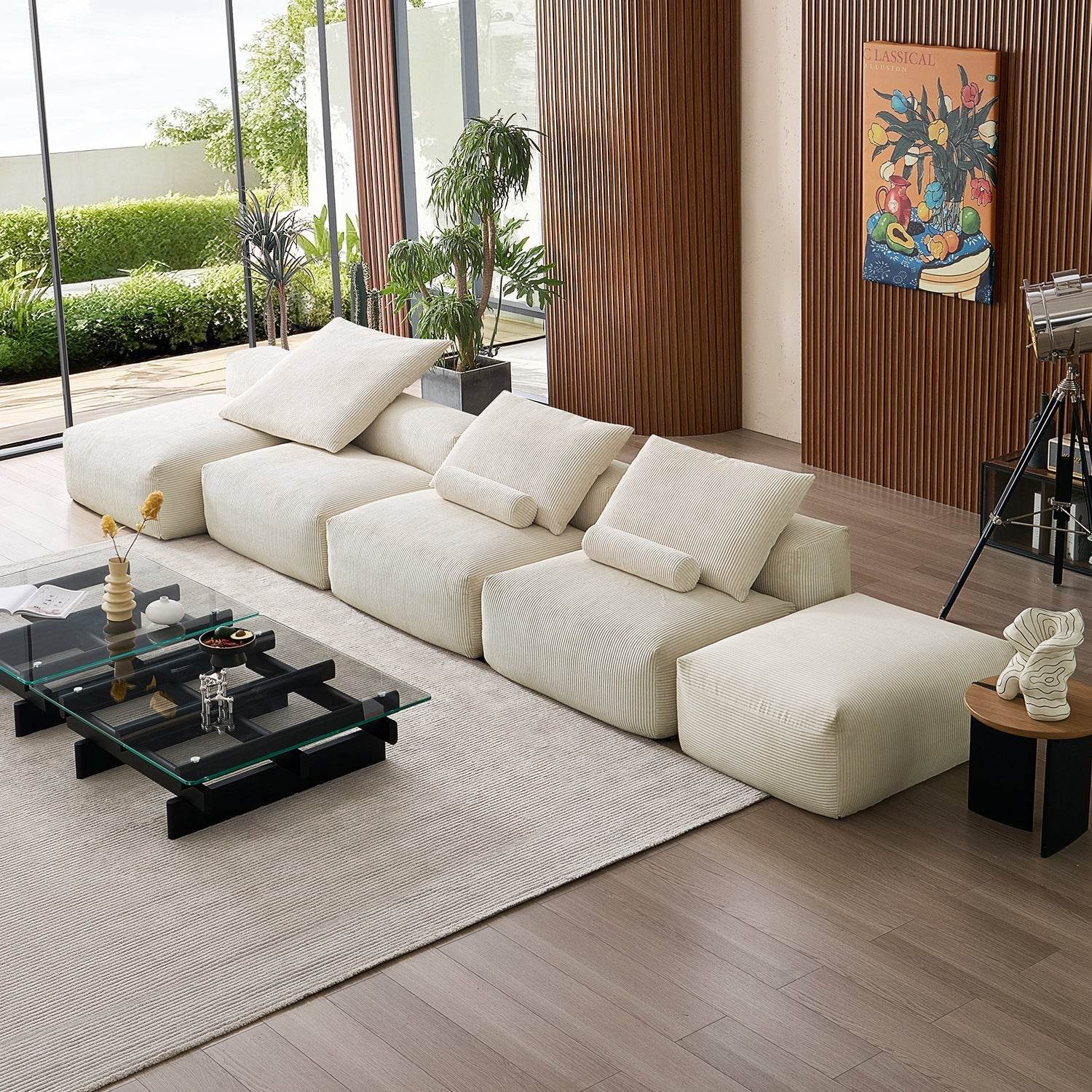 Mellow Open Sectional with Ottoman - Valyouweho