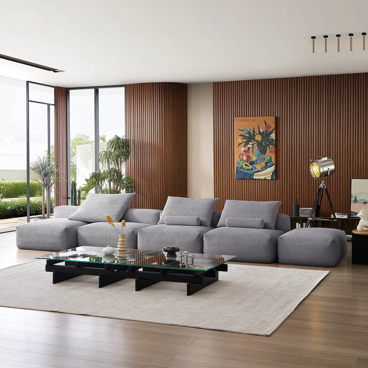 Mellow Open Sectional with Ottoman - Valyouweho