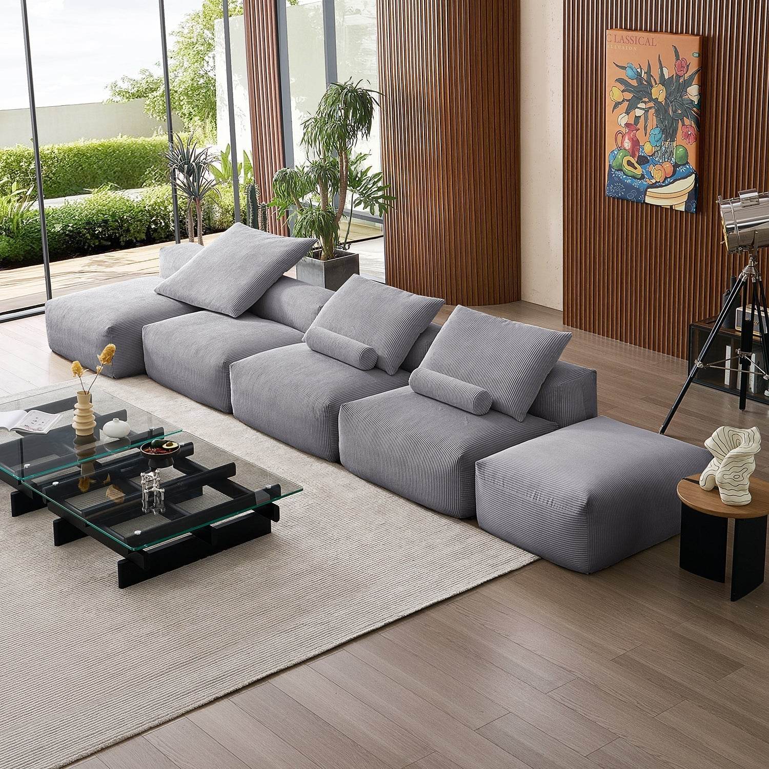 Mellow Open Sectional with Ottoman - Valyouweho