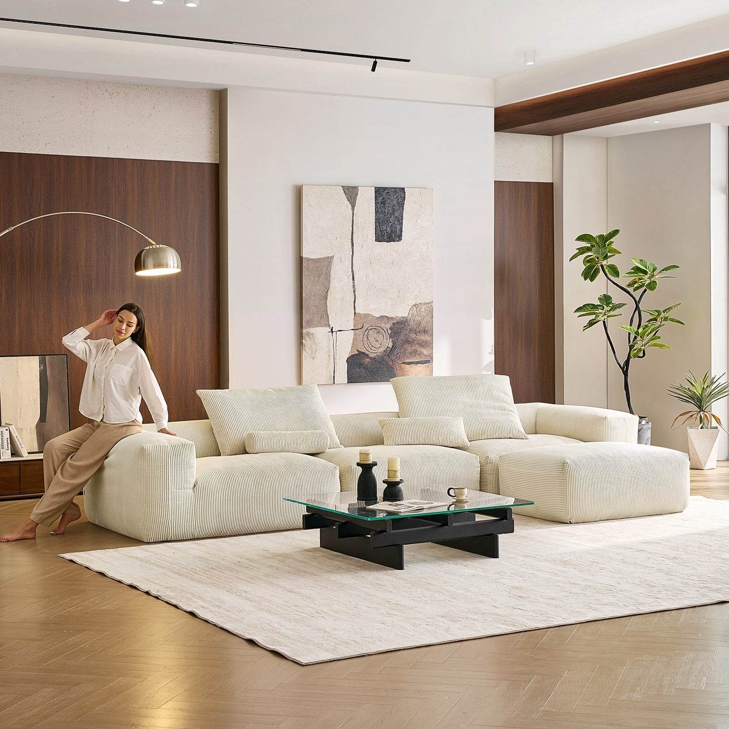 Mellow Sectional with Ottoman - Valyouweho