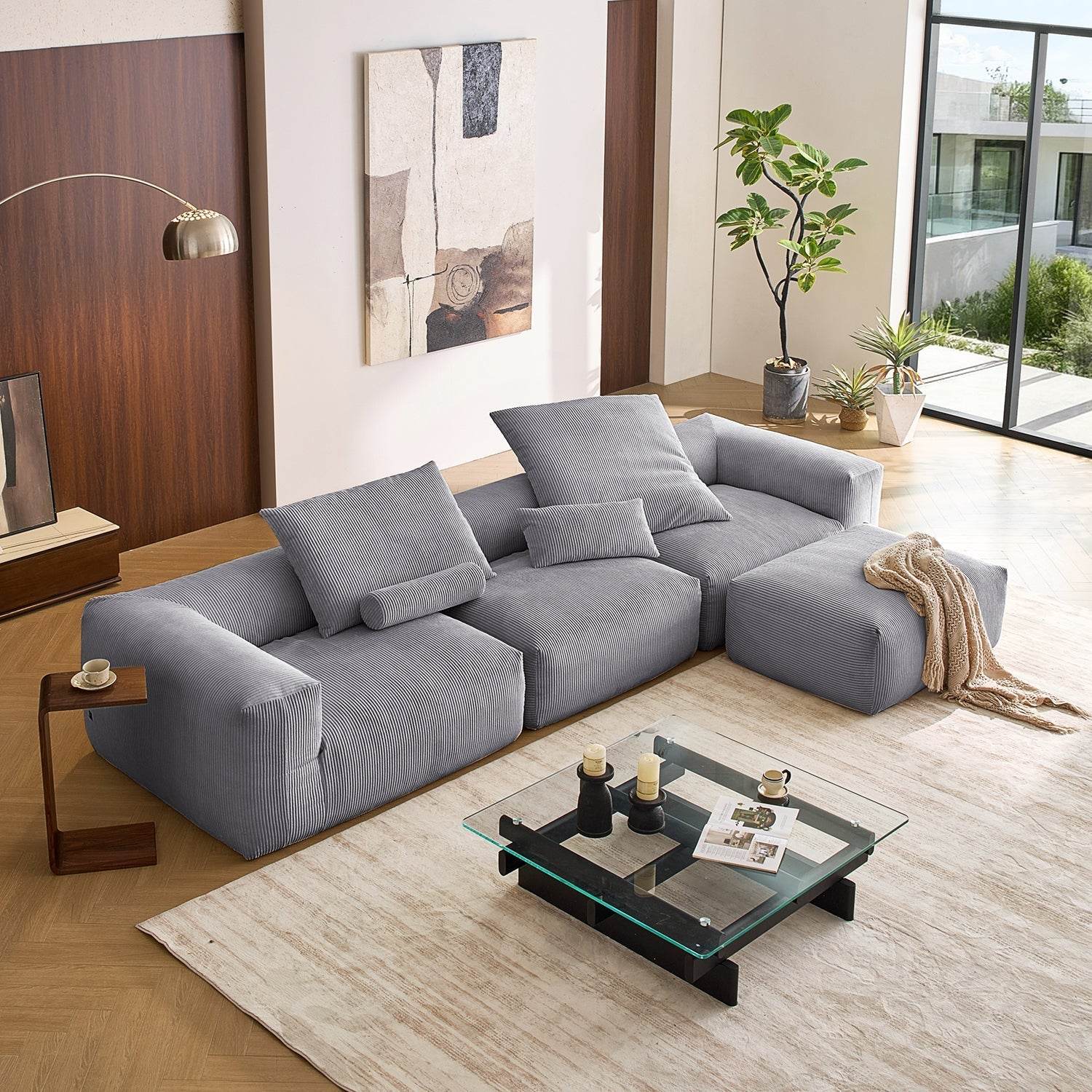 Mellow Sectional with Ottoman - Valyouweho