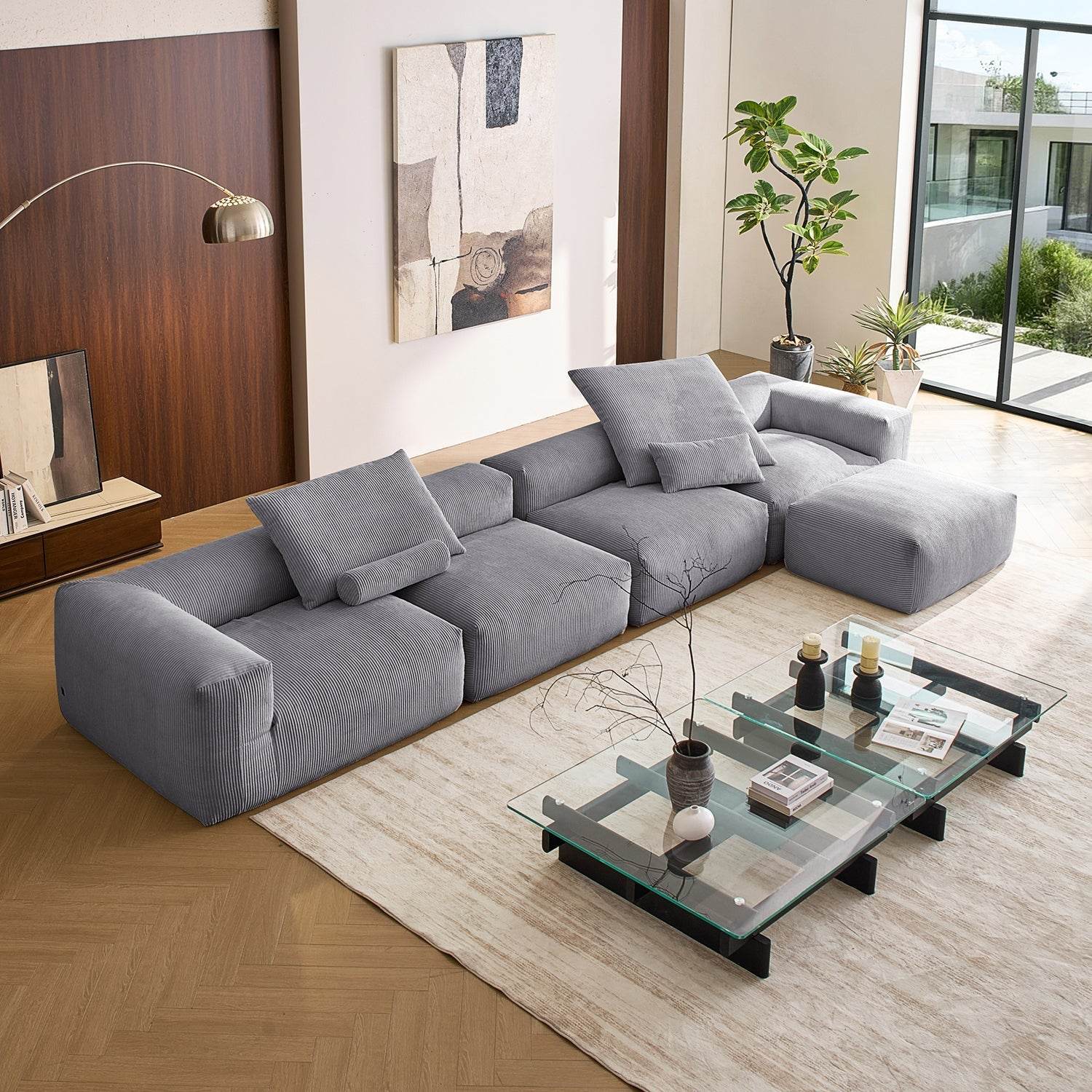 Mellow Sectional with Ottoman - Valyouweho