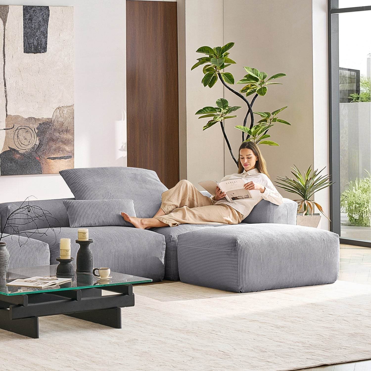 Mellow Sectional with Ottoman - Valyouweho