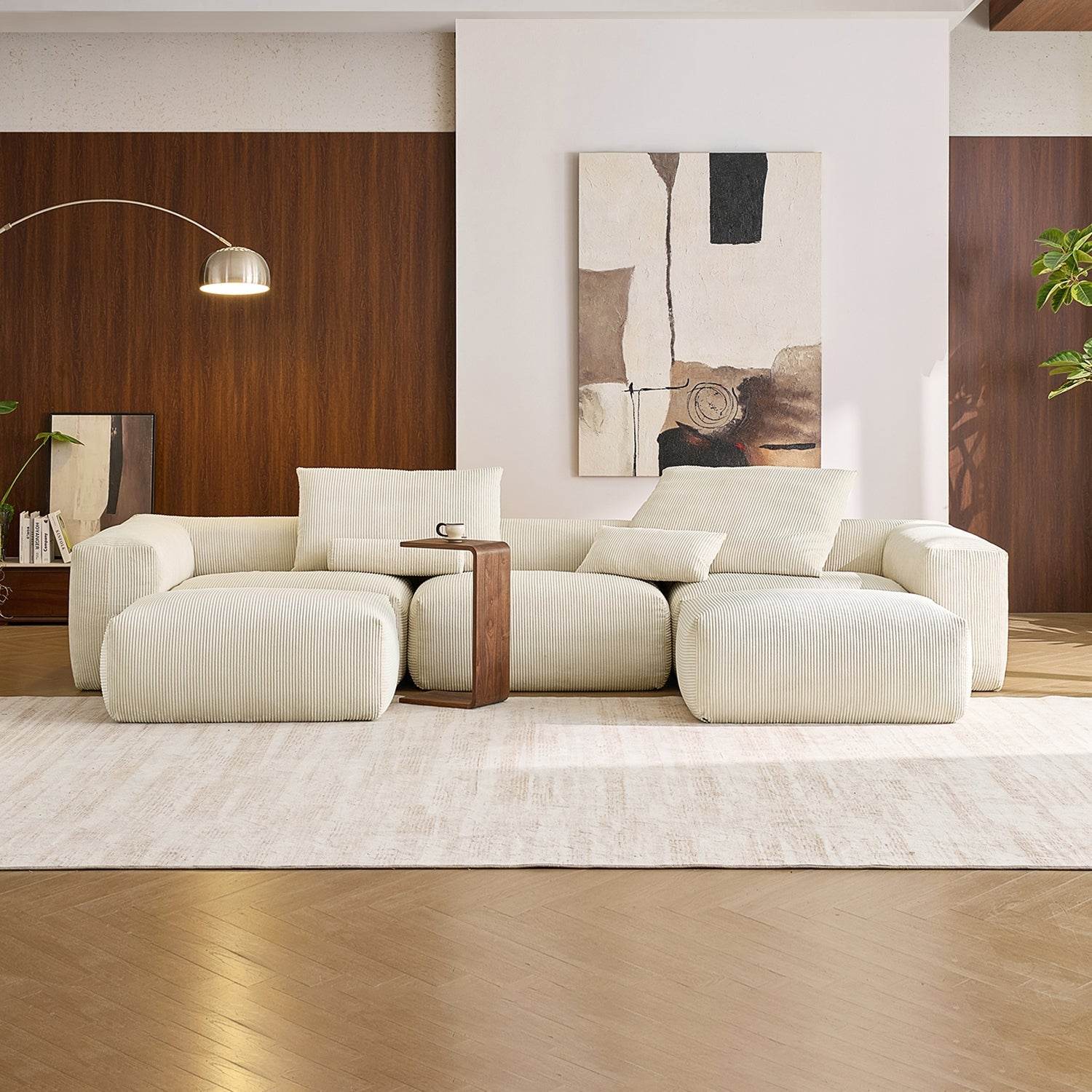 Mellow U Sectional with Ottoman - Valyouweho