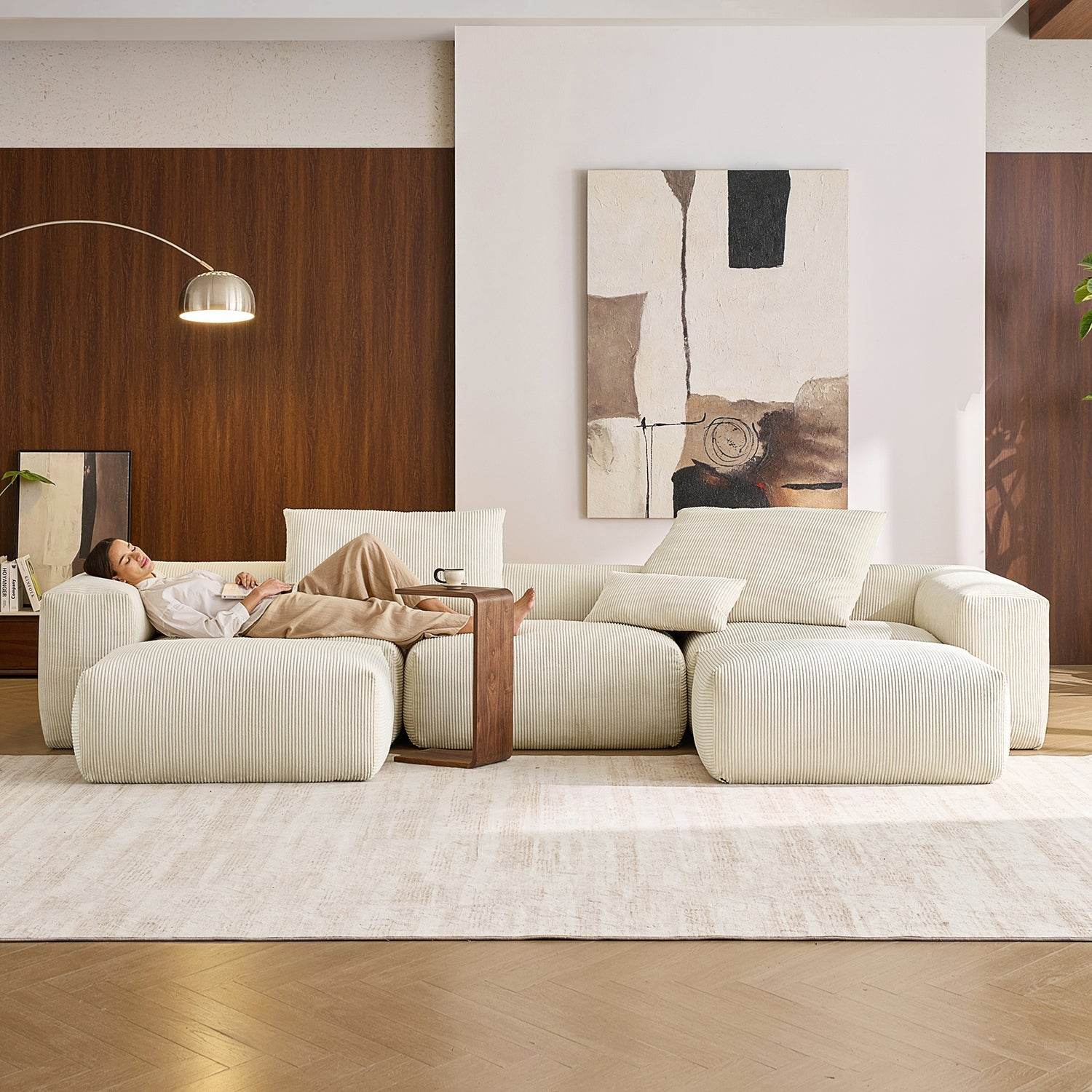Mellow U Sectional with Ottoman - Valyouweho