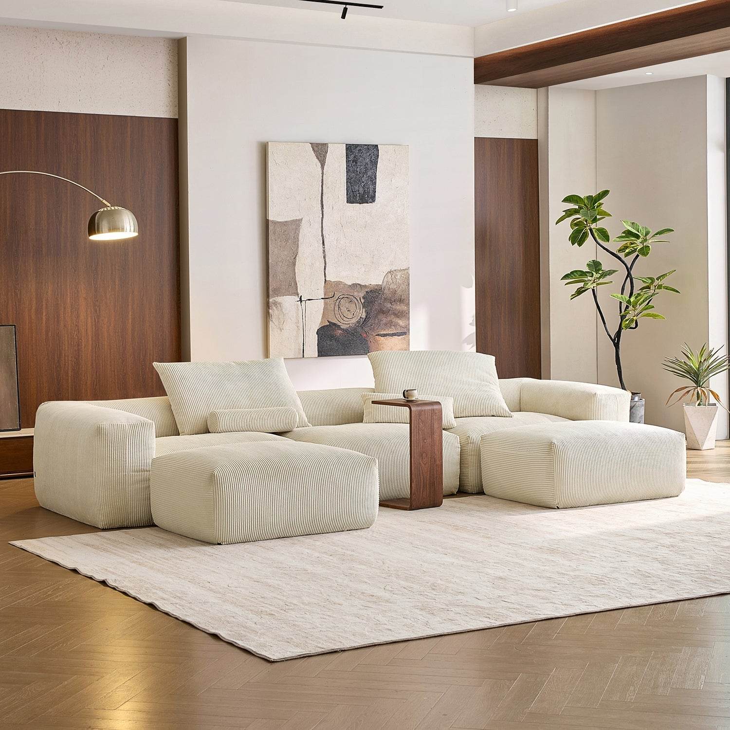 Mellow U Sectional with Ottoman - Valyouweho