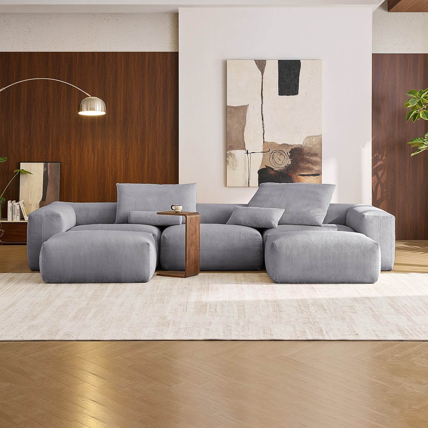 Mellow U Sectional with Ottoman - Valyouweho