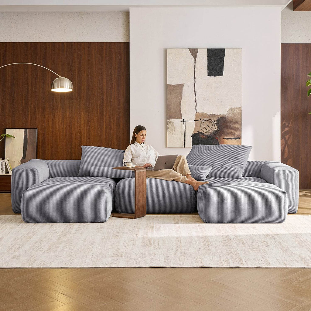 Mellow U Sectional with Ottoman - Valyouweho