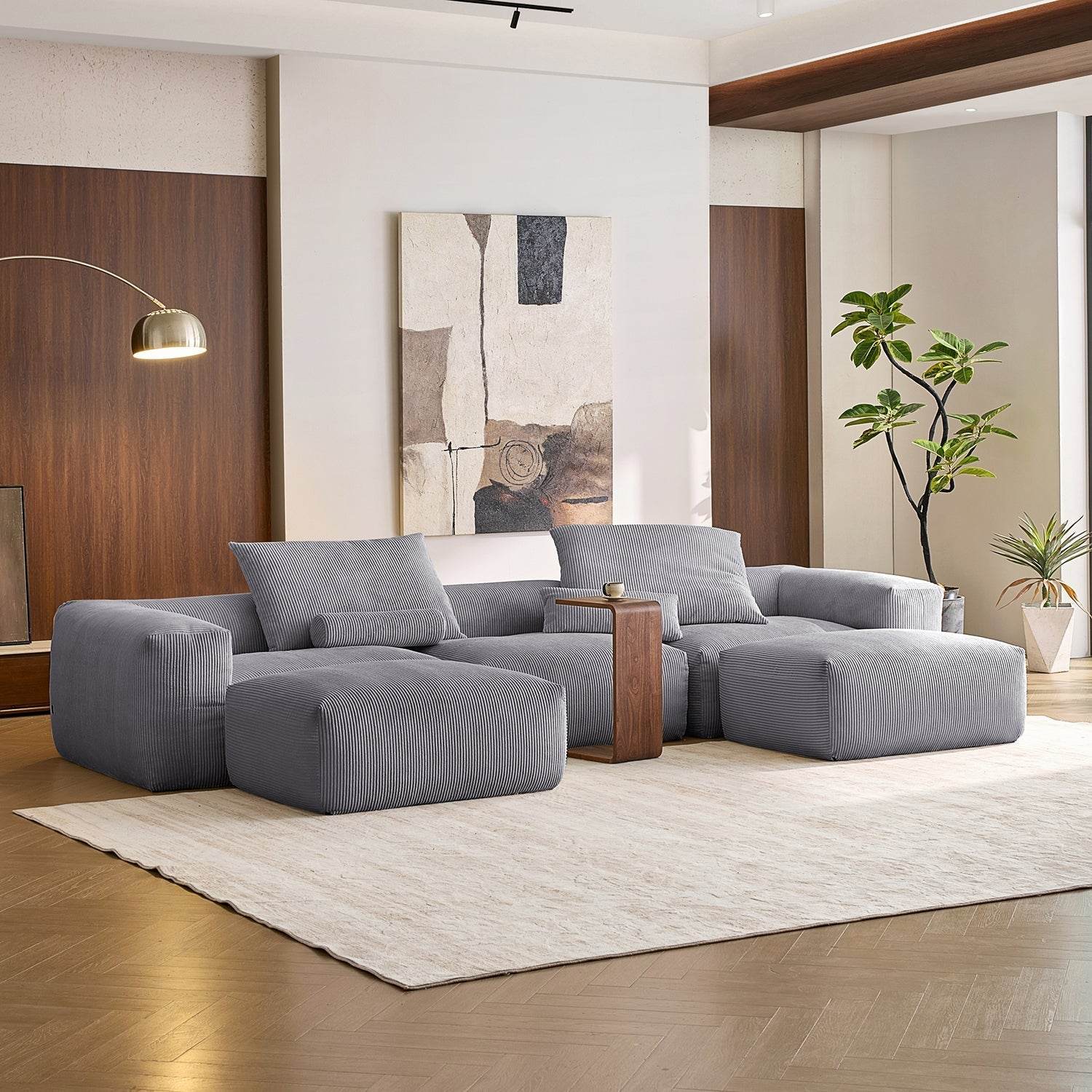 Mellow U Sectional with Ottoman - Valyouweho