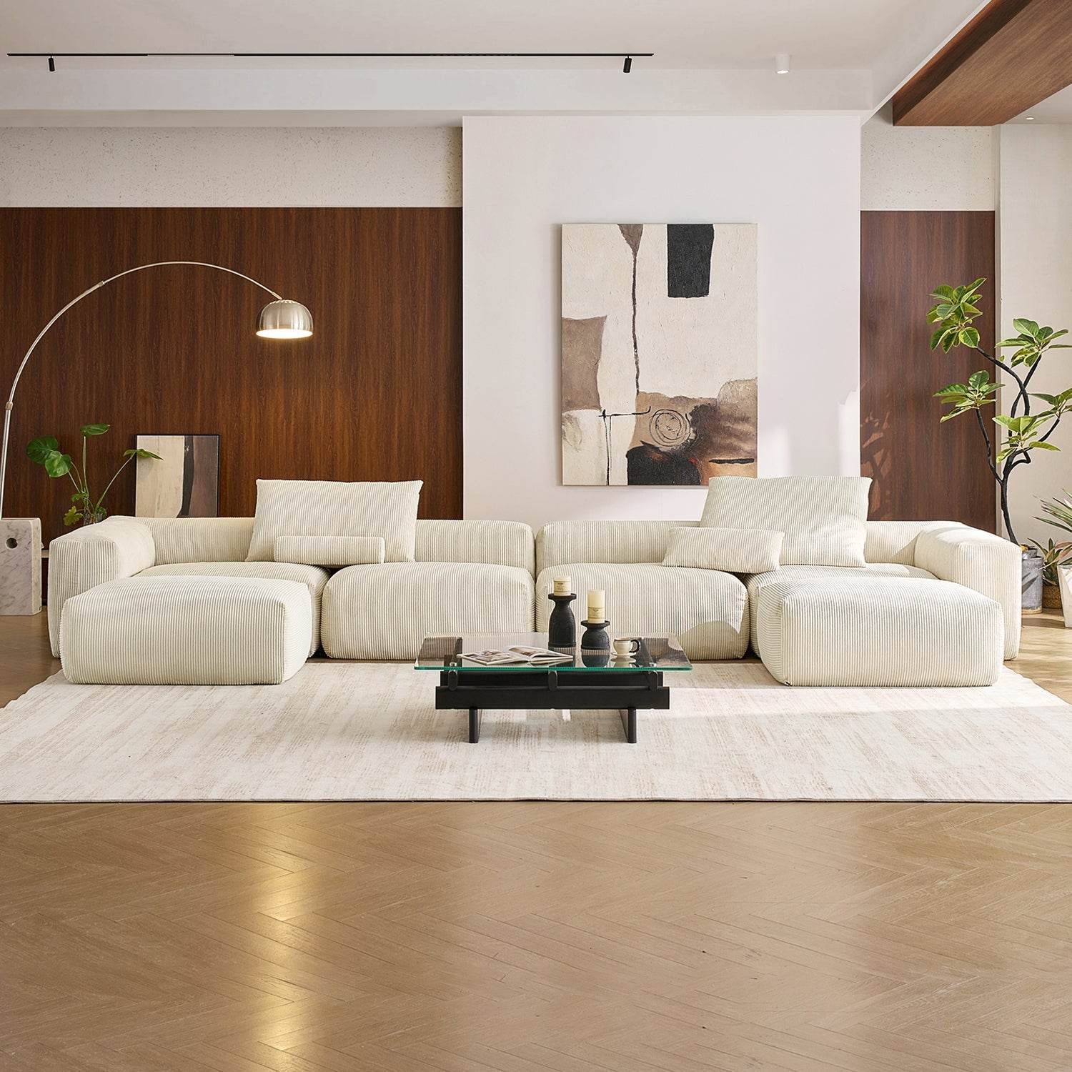 Mellow U Sectional with Ottoman - Valyouweho