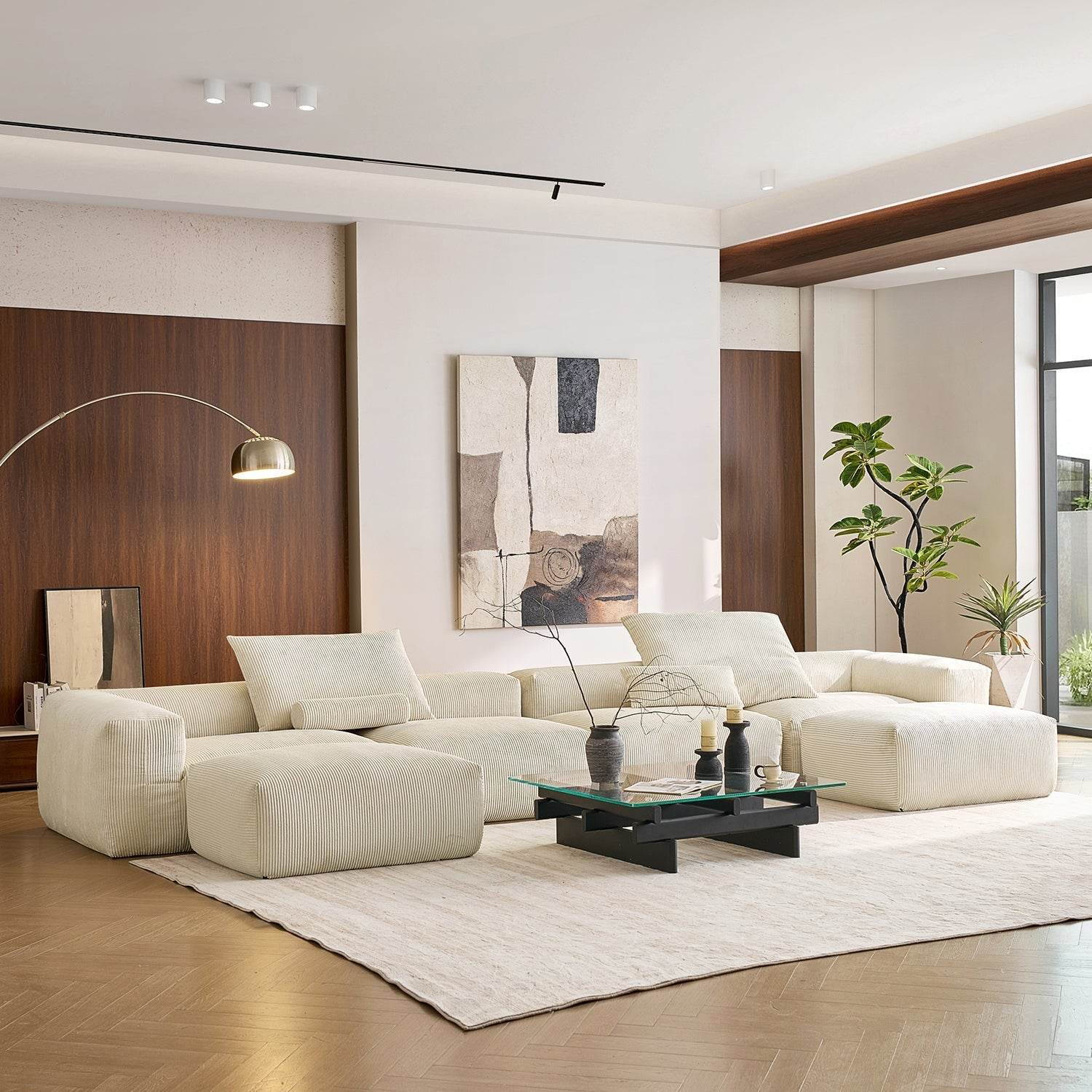 Mellow U Sectional with Ottoman - Valyouweho
