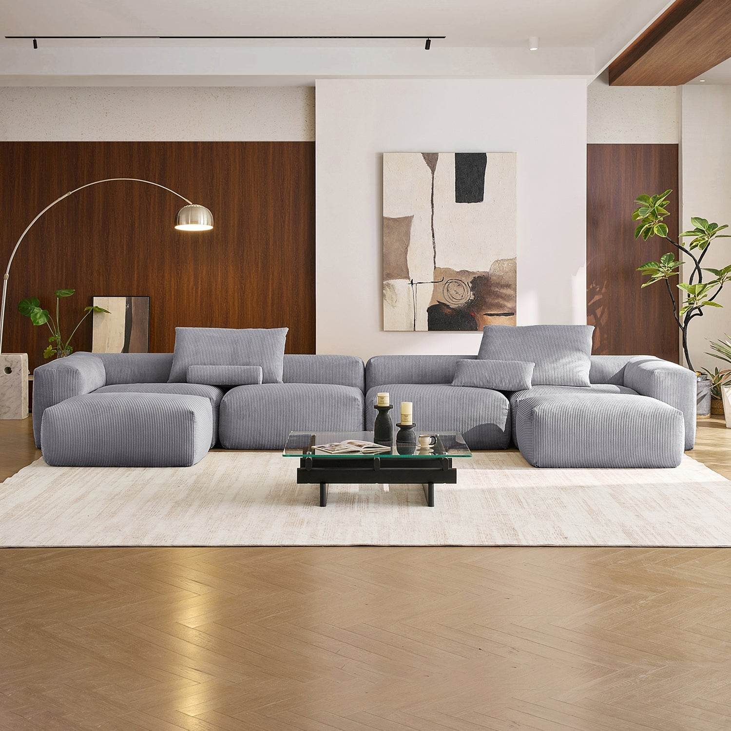 Mellow U Sectional with Ottoman - Valyouweho